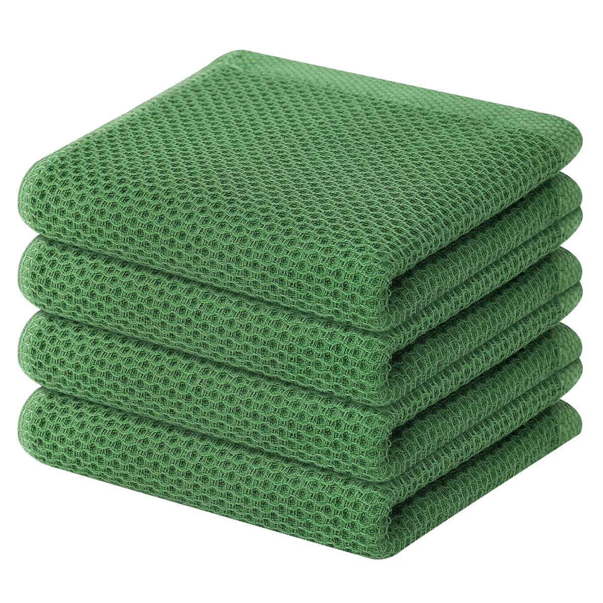 Homaxy 100% Cotton Waffle Weave Kitchen Dish Towels, Ultra Soft Absorbent Quick Drying Cleaning Towel, 13 X 28 Inches, 4-Pack, G