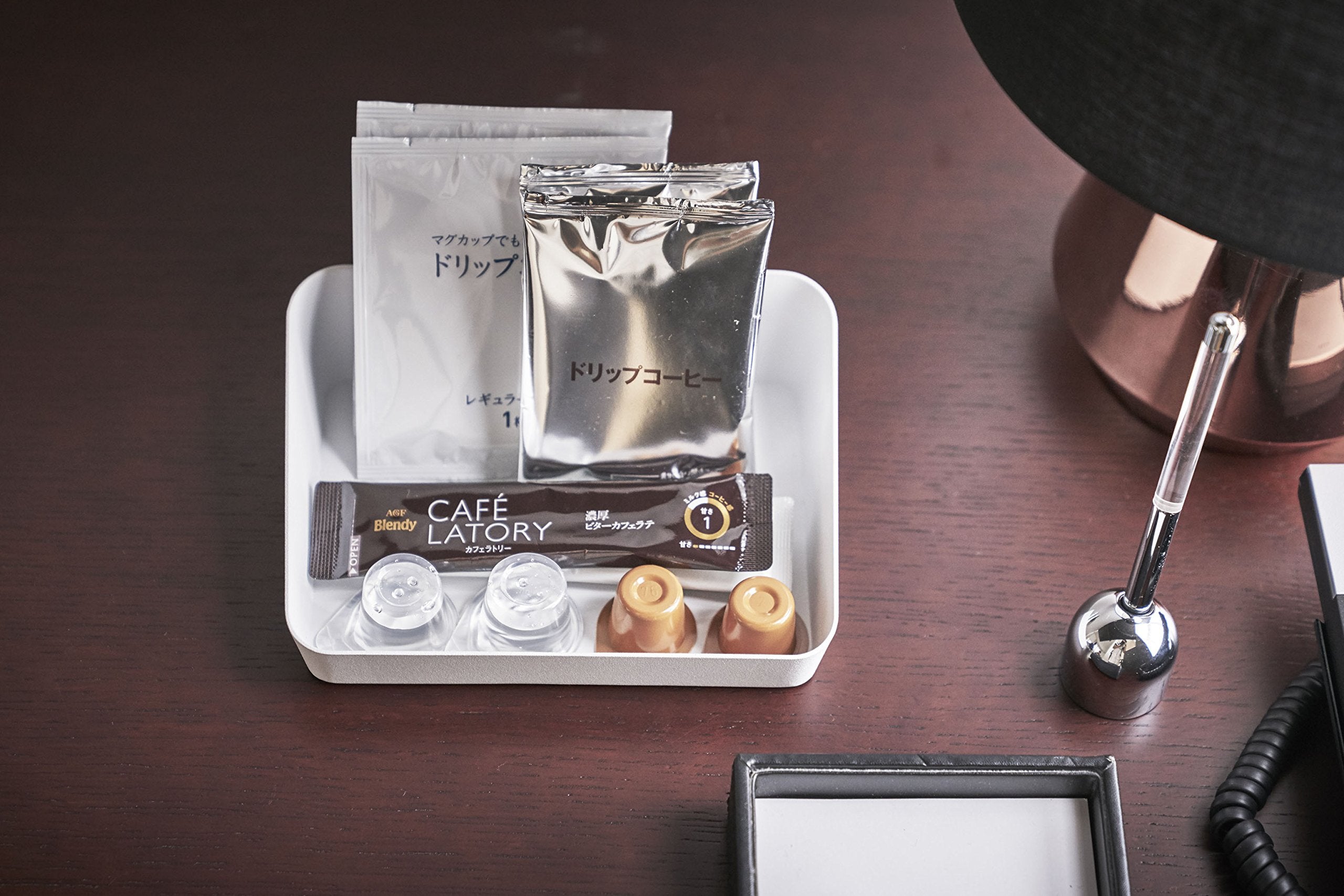 Yamazaki Home 4219 Tower Amenity Tray Wide S White, Medium