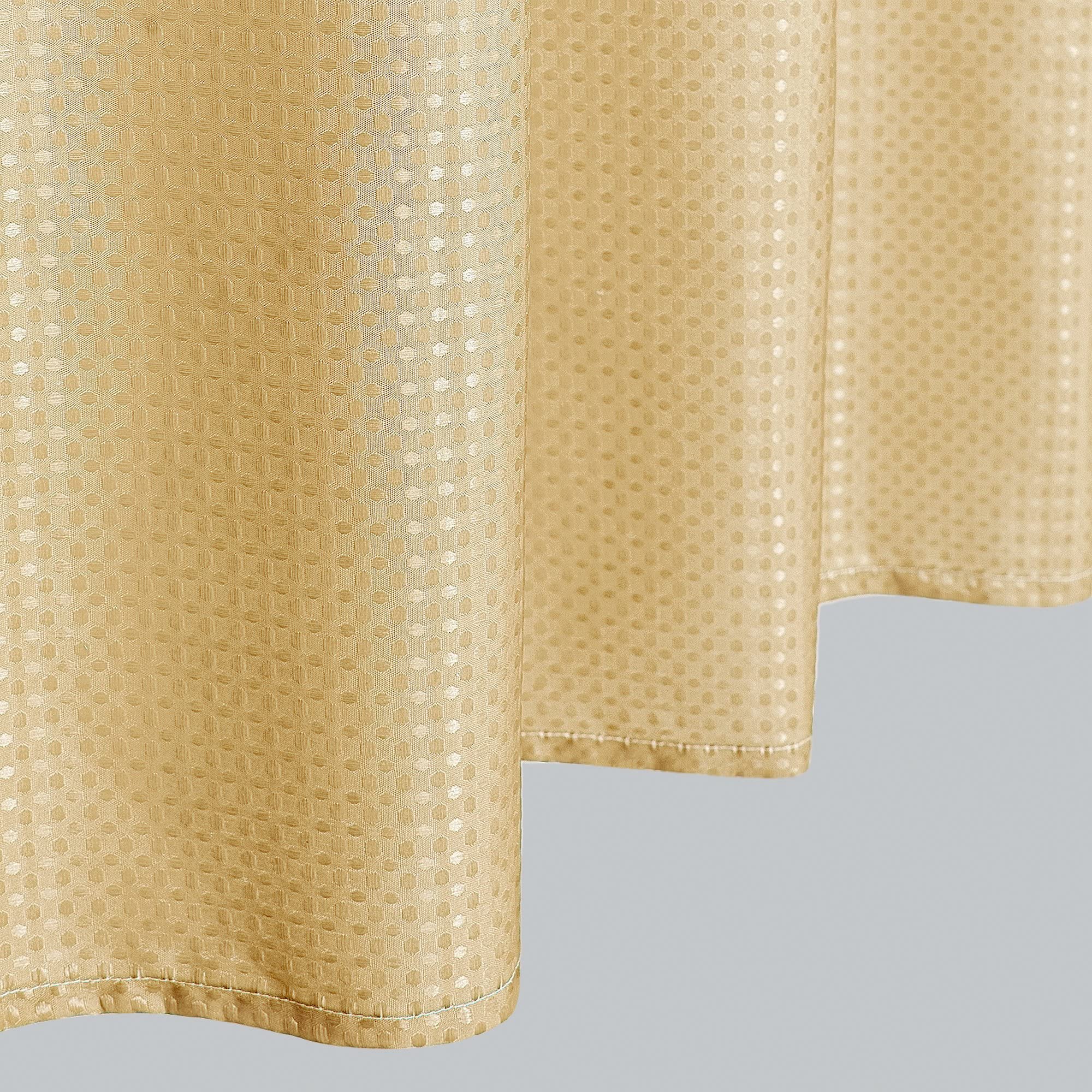 Mrs.Naturall Shower Curtain Gold Accents Bathroom Sets With Hooks Glam Luxury Waffle Fabric Waterproof Autumn Fall Shower Curtai