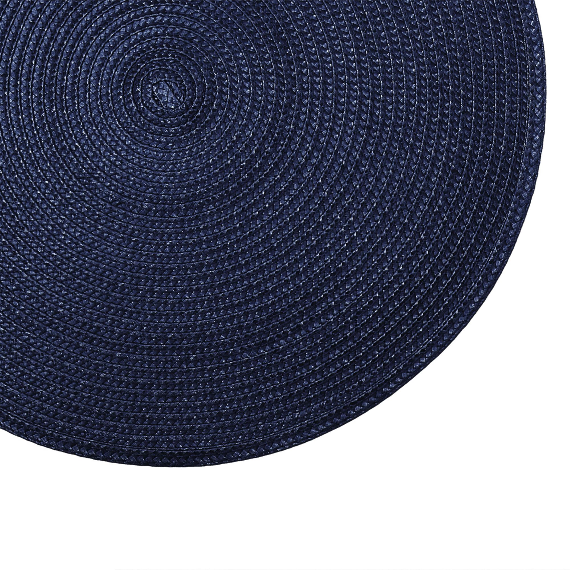 Round Placemats, Crossweave Heat Resistant Woven Round Place Mats Diameter 13.5 Inch For Kitchen Table Set Of 6 (Nautical Blue)