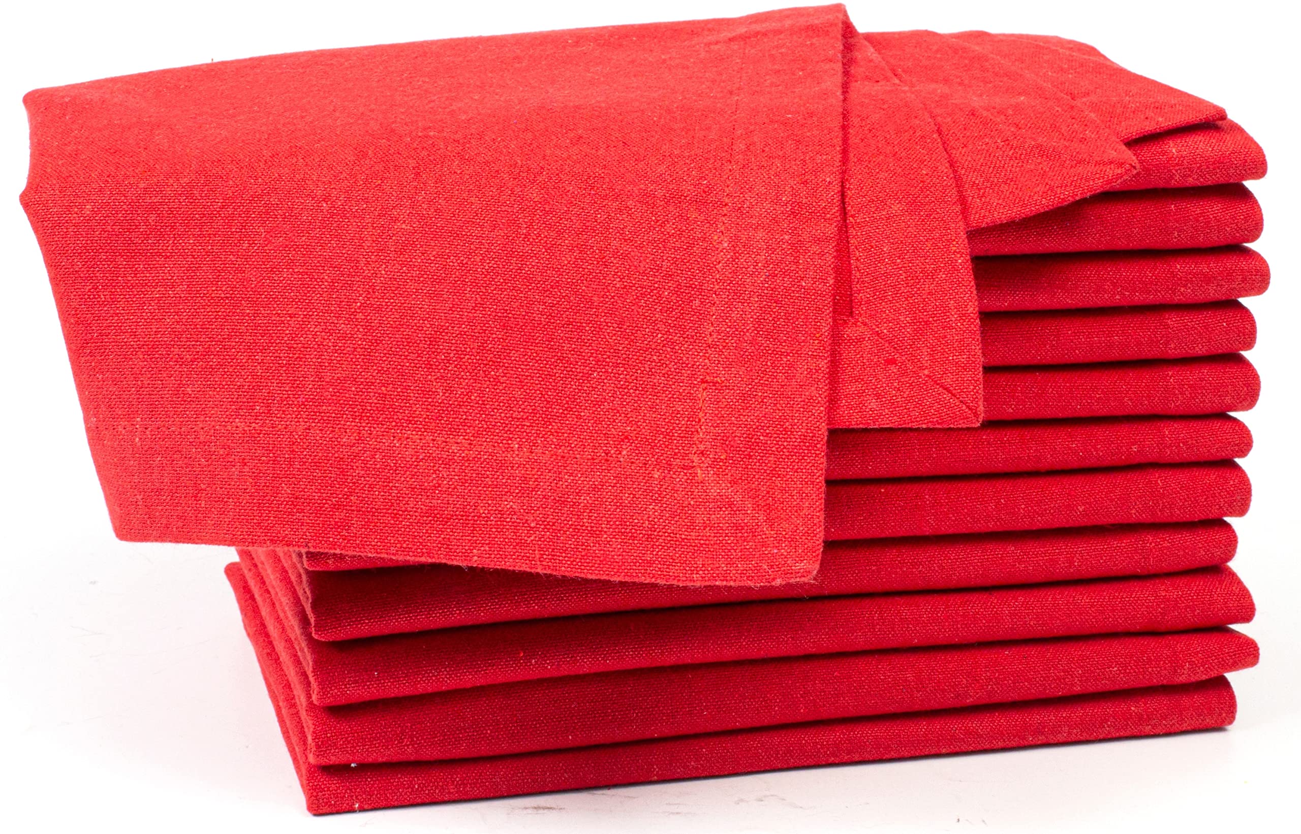 Cotton Dinner Napkin 18X18 Inch Red, Everyday Napkins, Cotton Napkins, Wedding Napkins, Cocktails Napkins, Tailored With Mitered