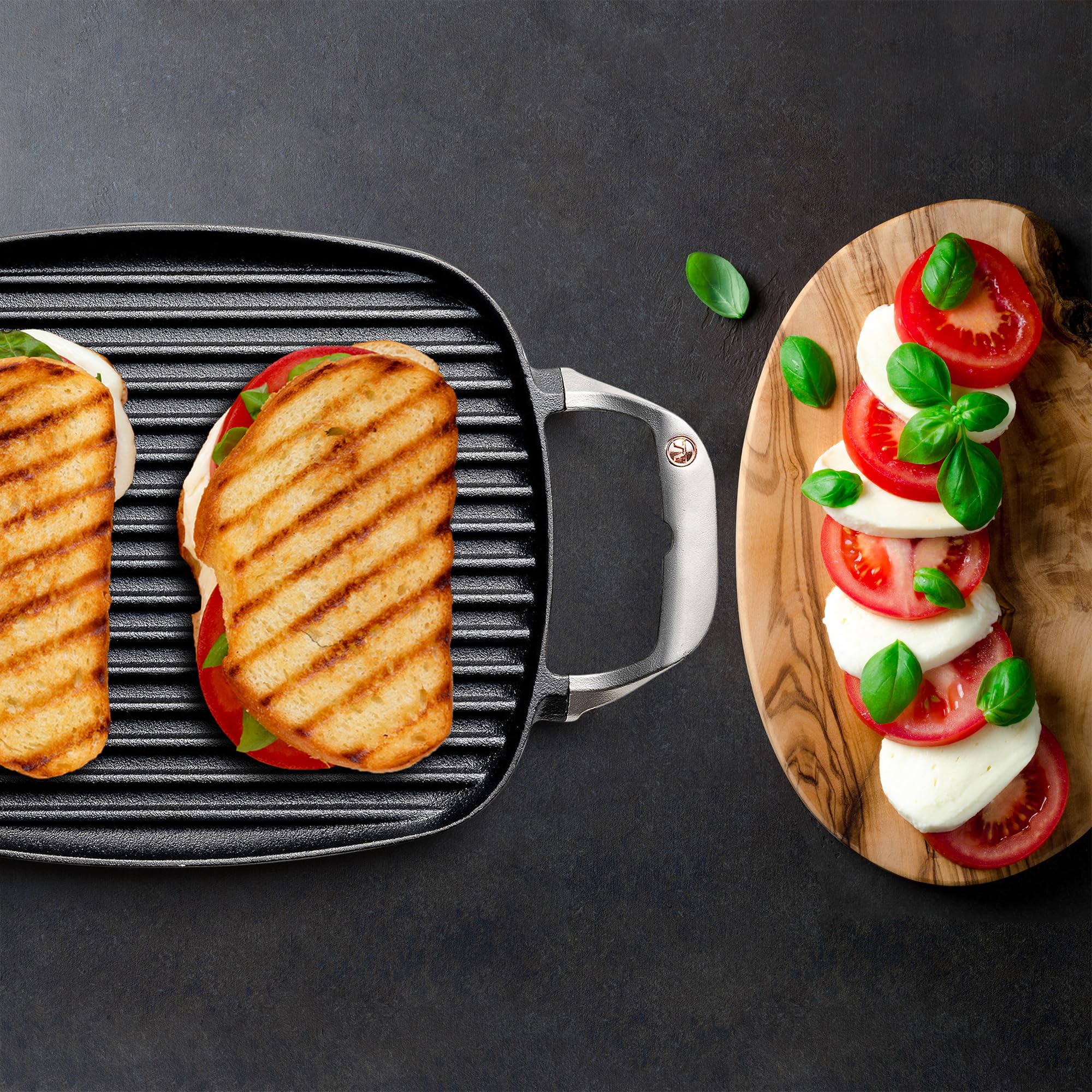 Outset Cast Iron Grill Pan With Ridges 8.5    X 14.25    X 1.5