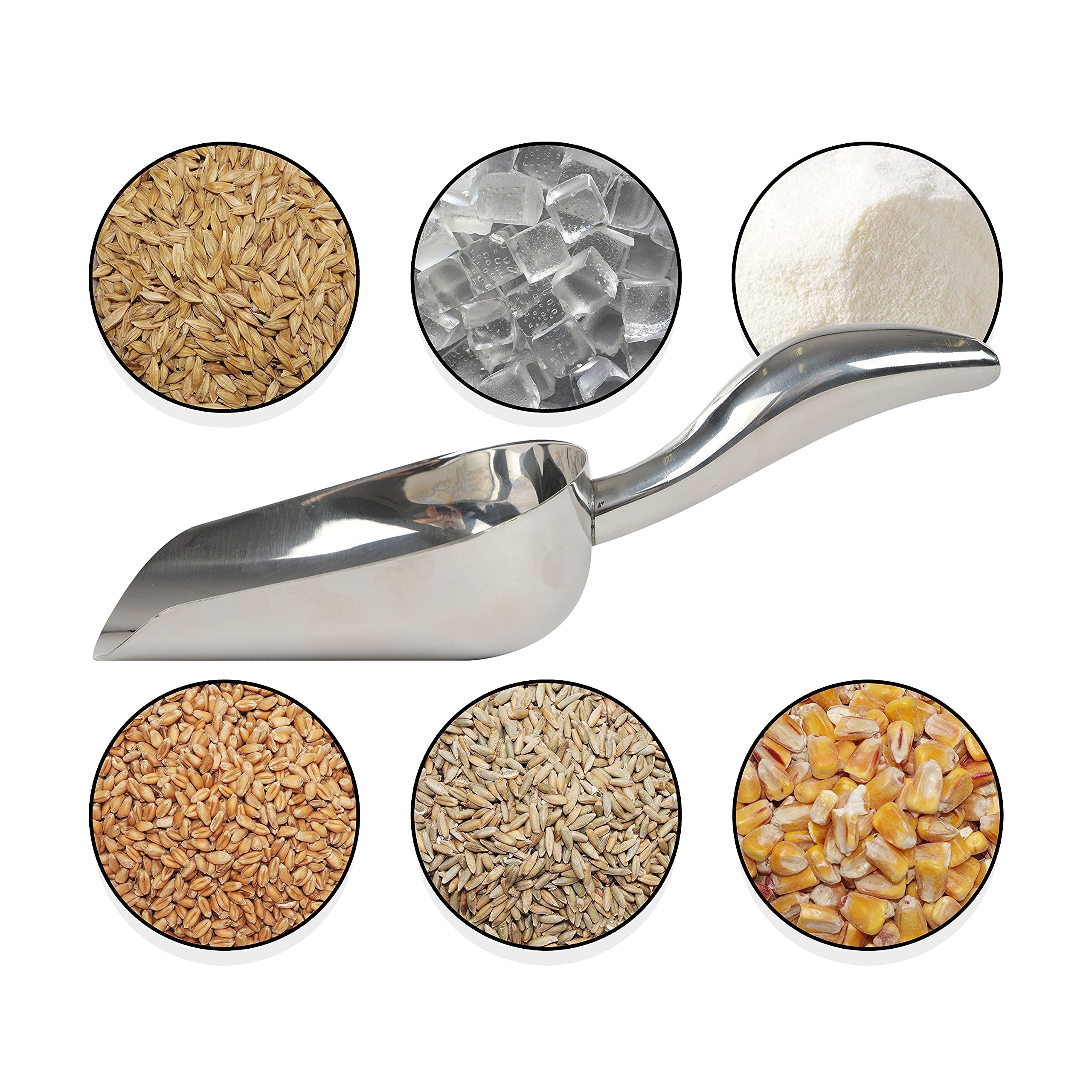 Lemonsoda Stainless Steel Utility Ice Scoop - 24 Ounces - Rustproof Metal - Great For Bar, Ice, Flour, Coffee, Containers - Bar