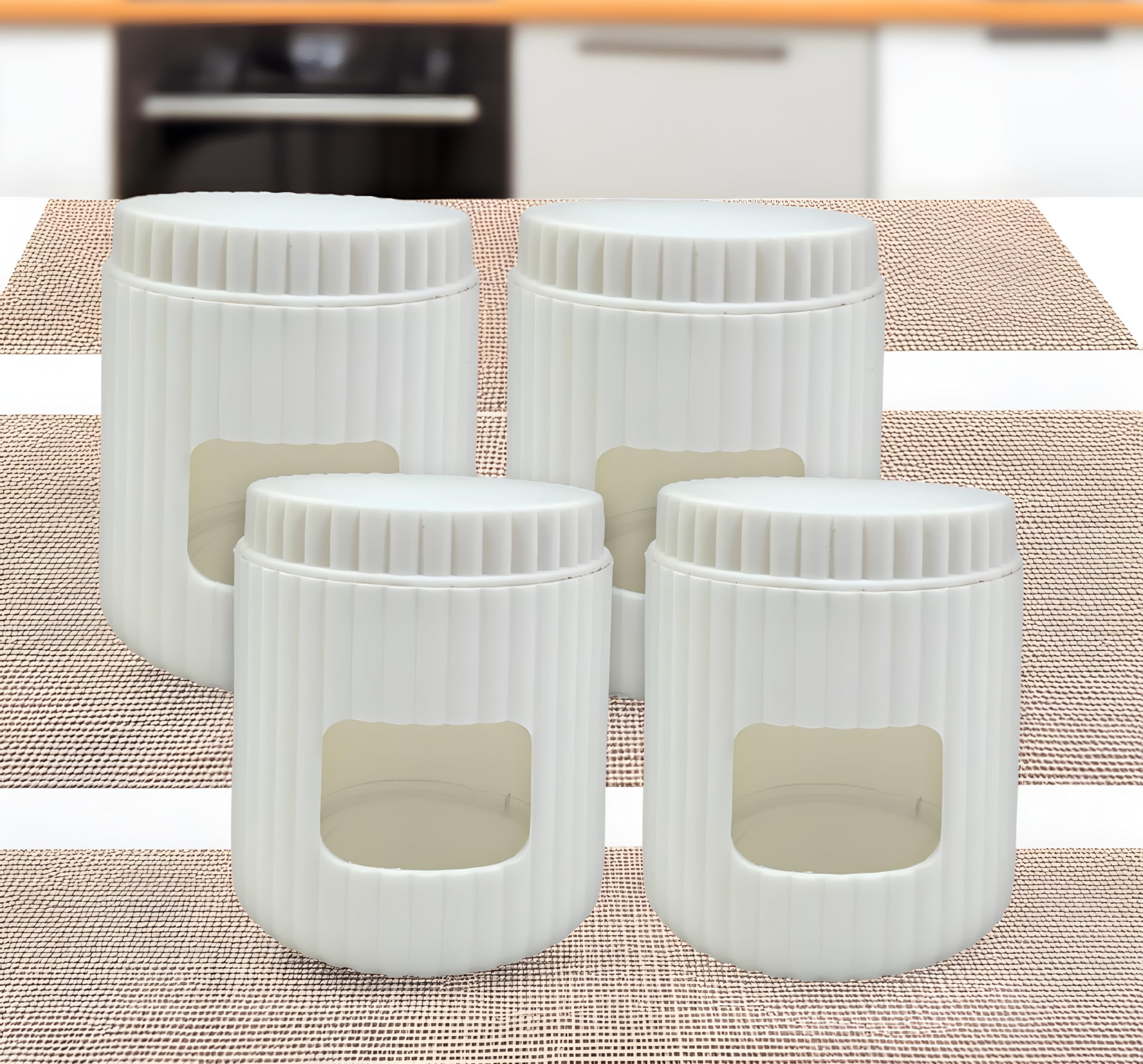Inpro Reusable Glass Container (Set Of 4)  Perfect For Snacks, Spices, And Dryfruits