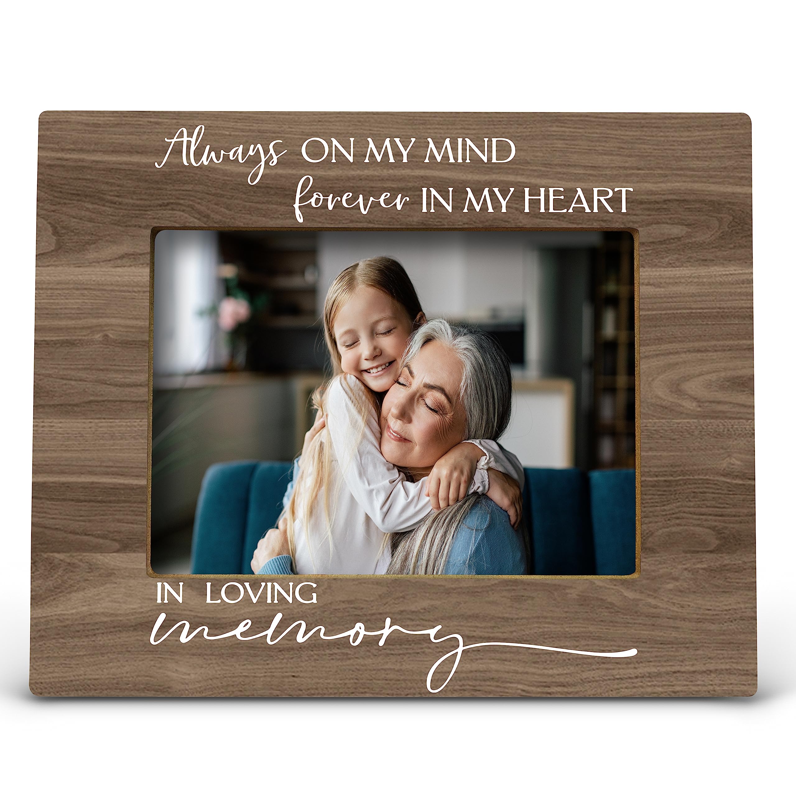 FONDCANYON Always on my mind Forever in my heart In loving memory Picture photo frame, Sympathy Bereavement Gifts for Loss of a 