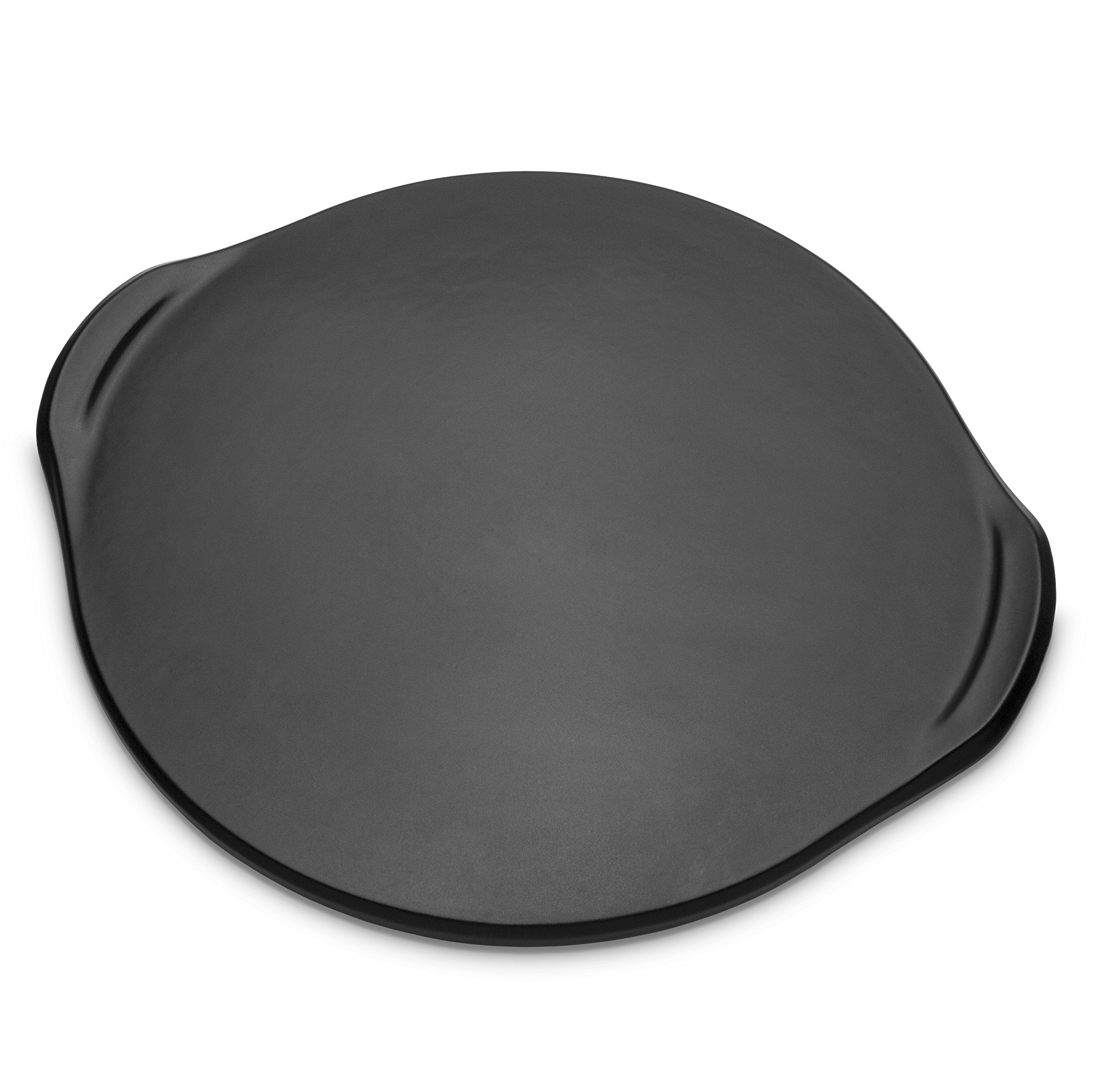Weber Stone Grill Accessory, Black - Heat-Even Pizza & Baking Stone with Glazed Finish for Crispy Crusts, Fits Gas, Charcoal & E