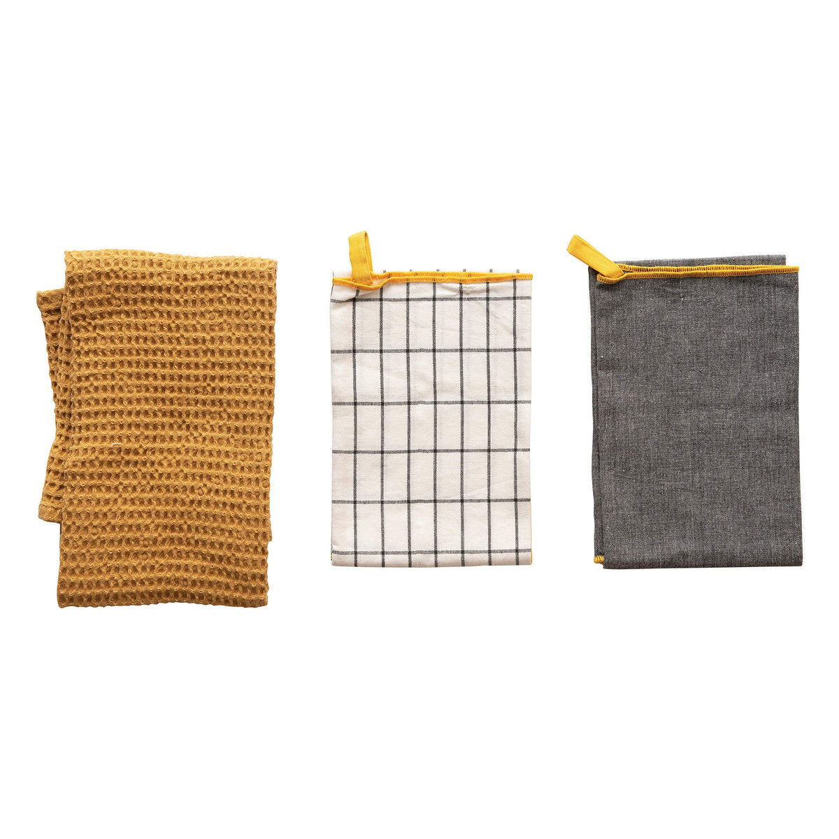 Creative Co-Op Cotton Tea Towels, Multi Color, Set Of 3