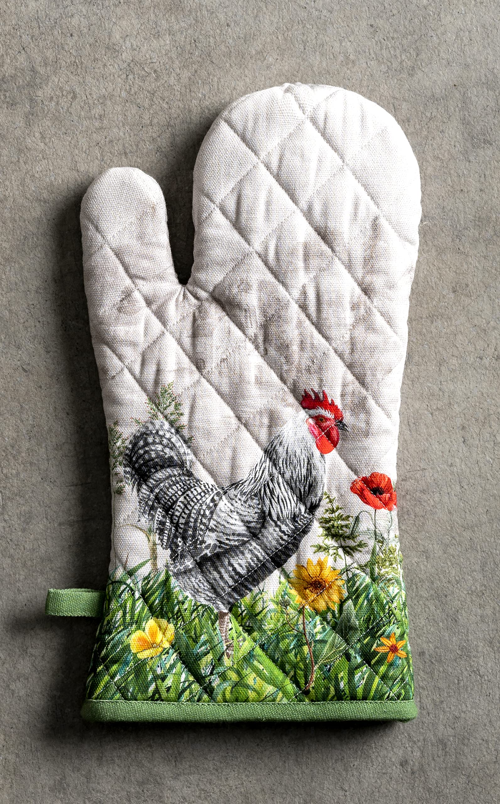 Maison D' Hermine Oven Gloves 100% Cotton Oven Mitt Heat Resistant Bbq Cooking Gloves With Loop For Gifts, Grilling, Microwave,
