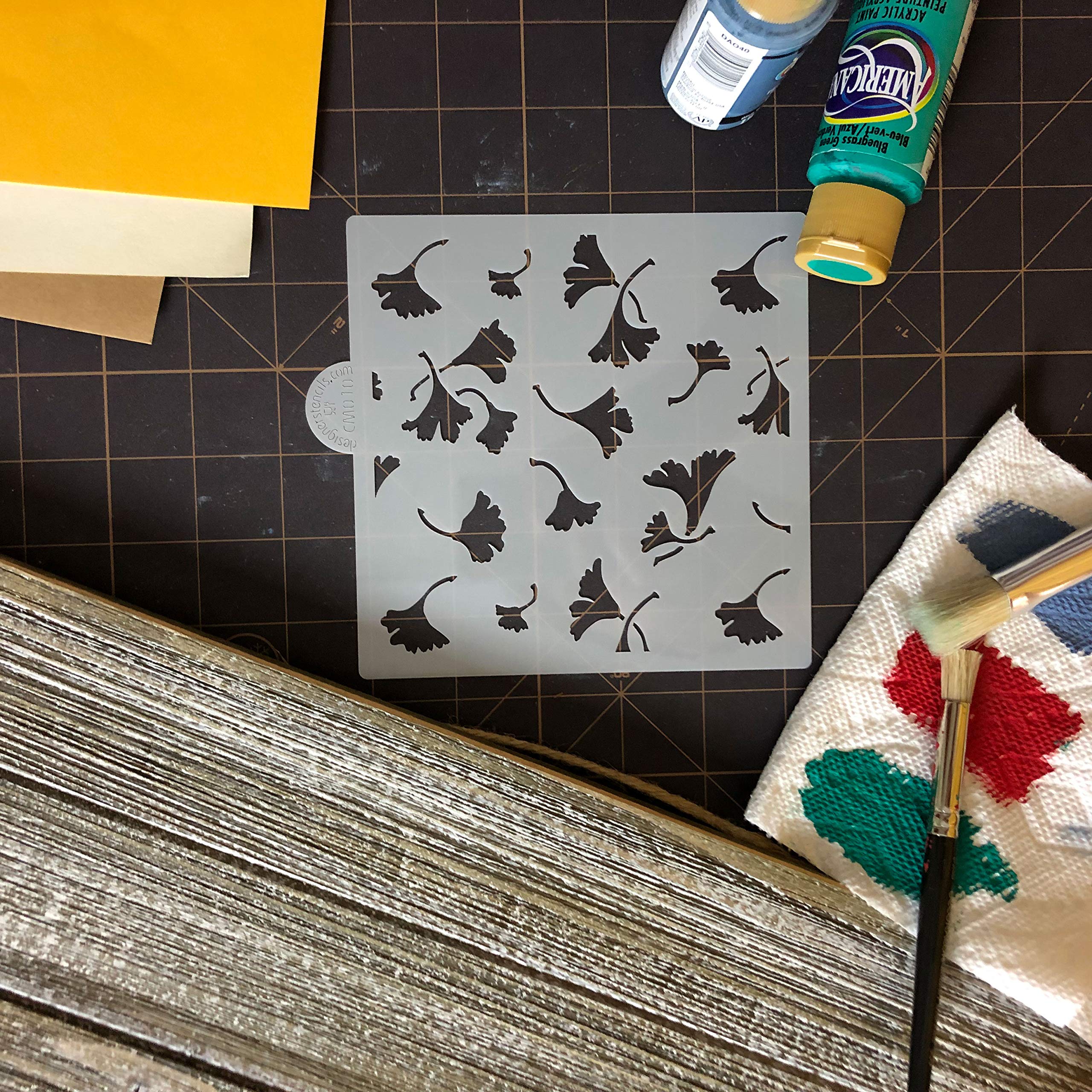 Ginko Leaves Allover Cookie And Craft Stencil By Designer Stencils