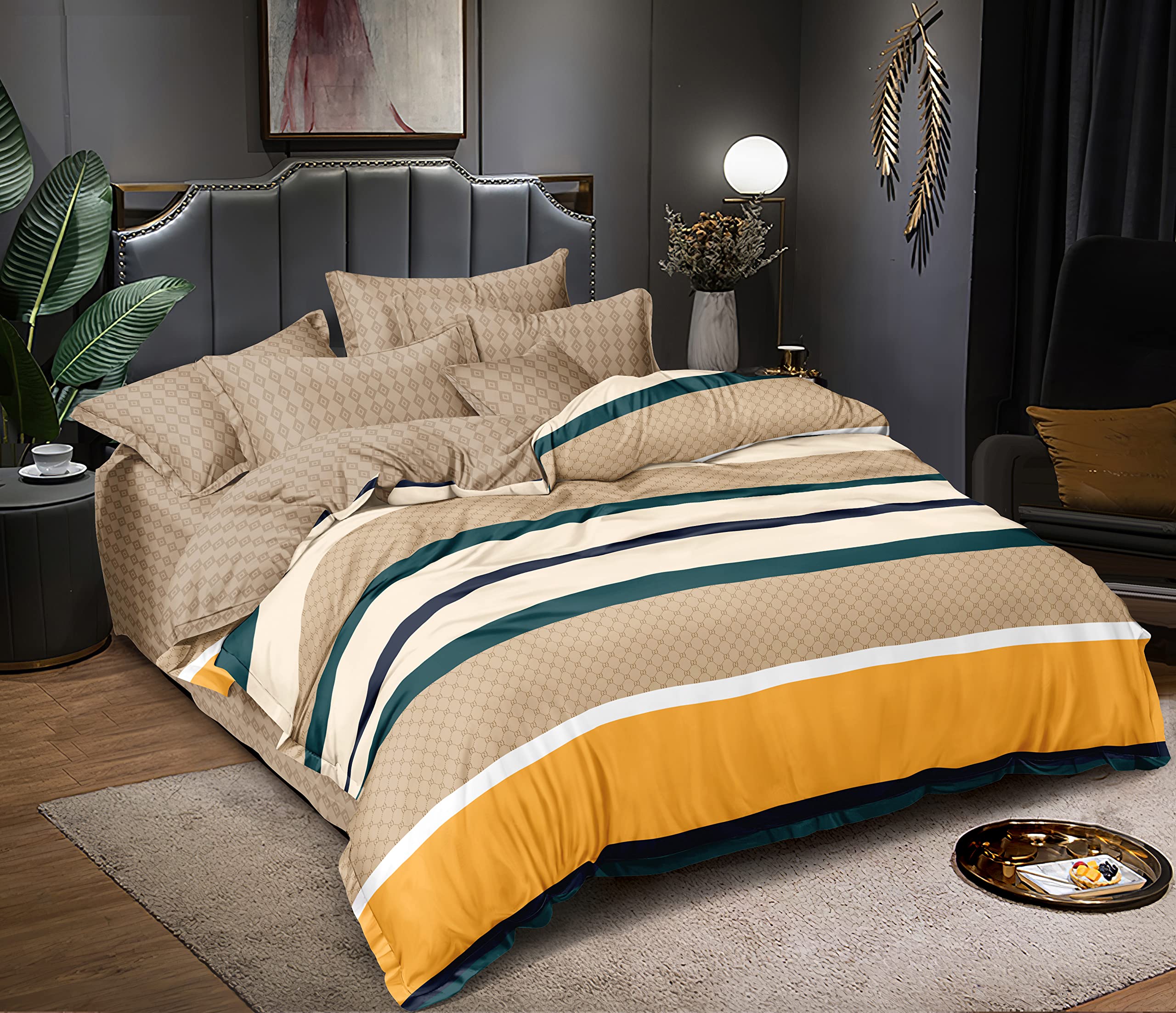 Brevard 120 Gsm Poly Cotton Reversible Ac Comforter/Blanket/Quilt For Double Bed (90X100 Inches, Multi Color)