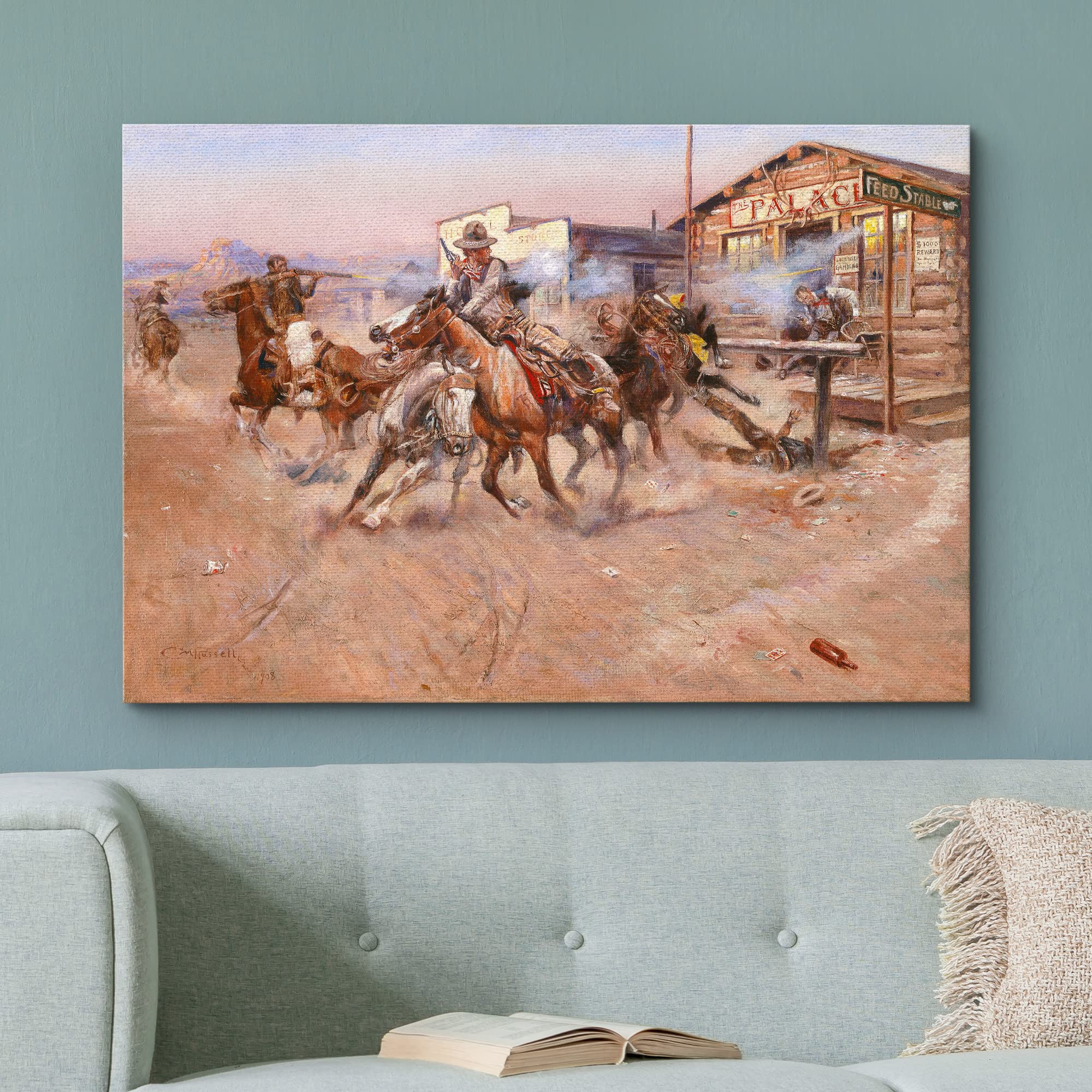 Wall26 - Smoke By Charles Marion Russell - Canvas Print Wall Art Famous Painting Reproduction - 12'' X 18''