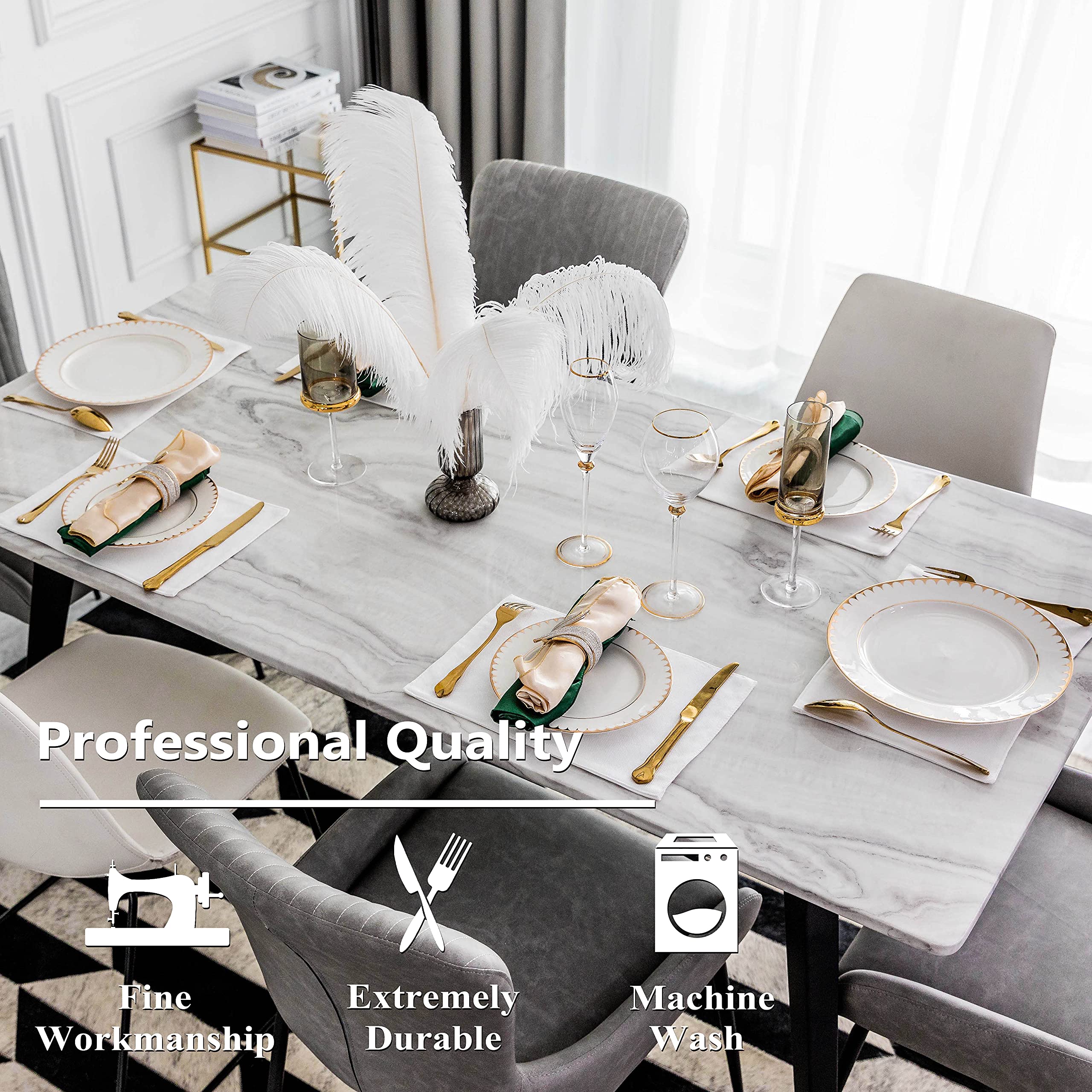 Home Brilliant White Placemats Set Of 8 Cloth Placemat Decorations Heat Resistant Washable Place Mats Set Of 4 For Wedding Birth