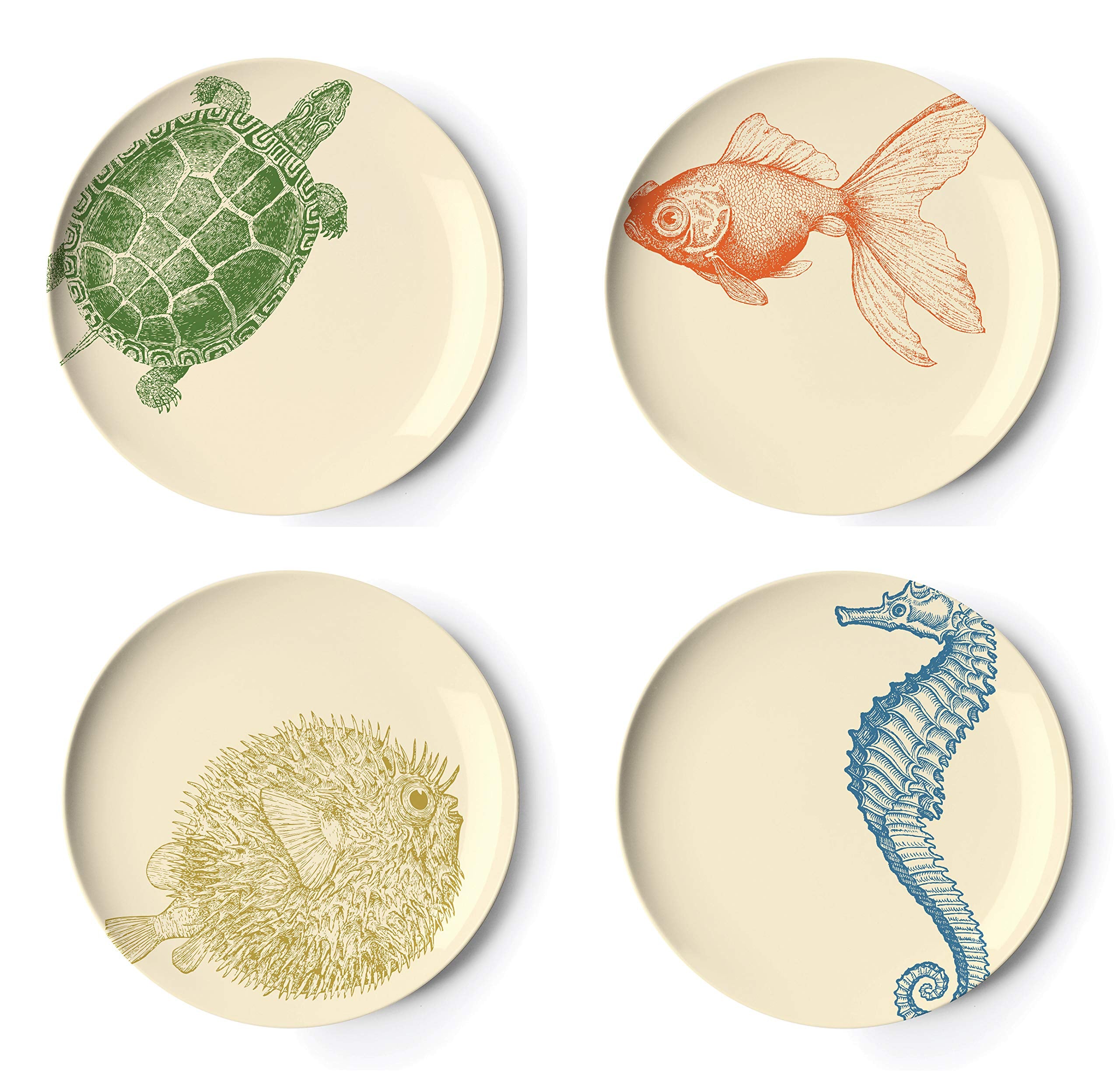 Thomas Paul Melamine Sealife Side S/4 Salad Plate, Multi