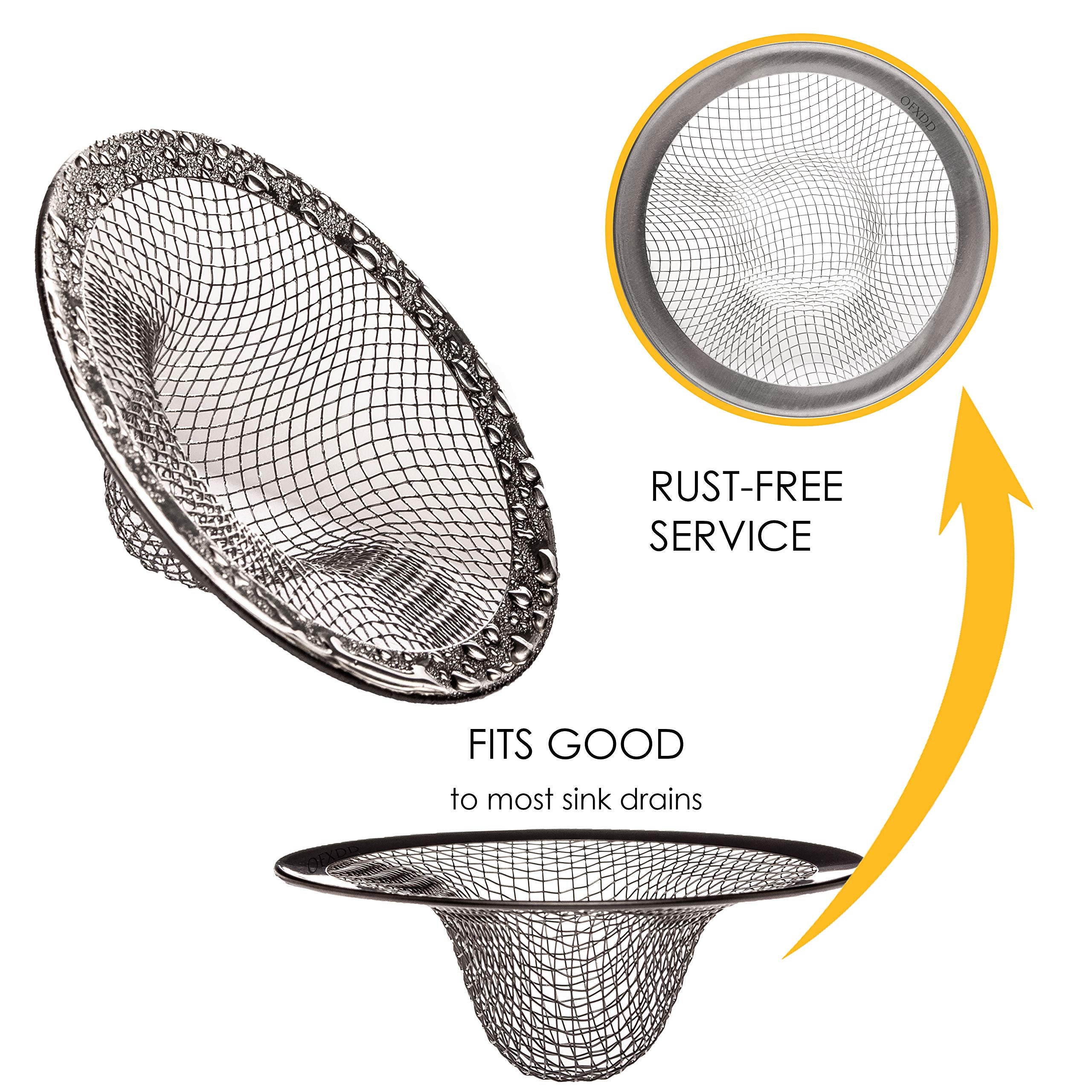 Sink Metal Screen Filter For Kitchen Sink - Pack Of 10 - Stainless Steel Basket Food Strainer For Bathroom - Drain Hair Catcher