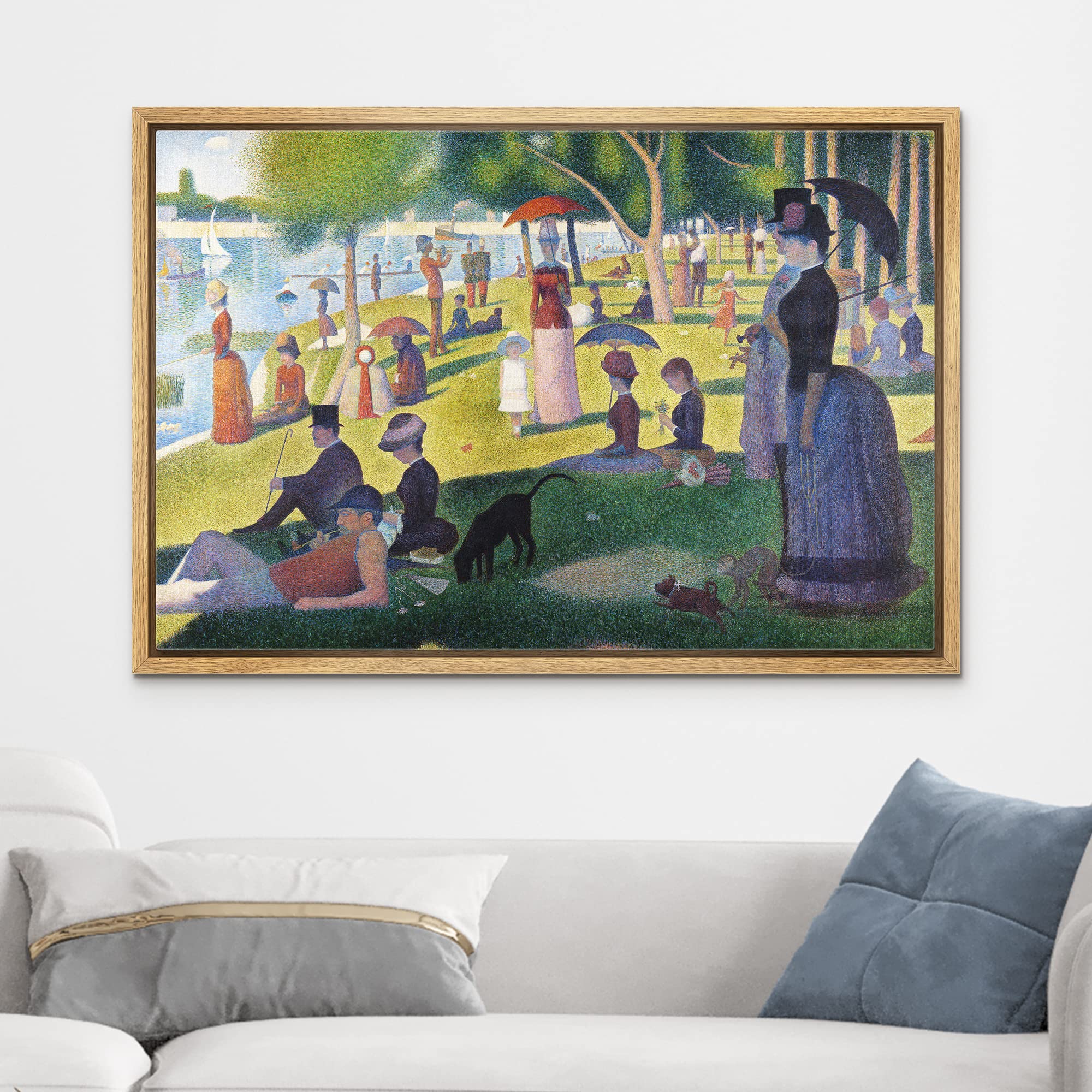 Wall26 Framed Canvas Print Wall Art La Grande Jatte By George Seurat Historic Cultural Illustrations Fine Art Traditional Scenic