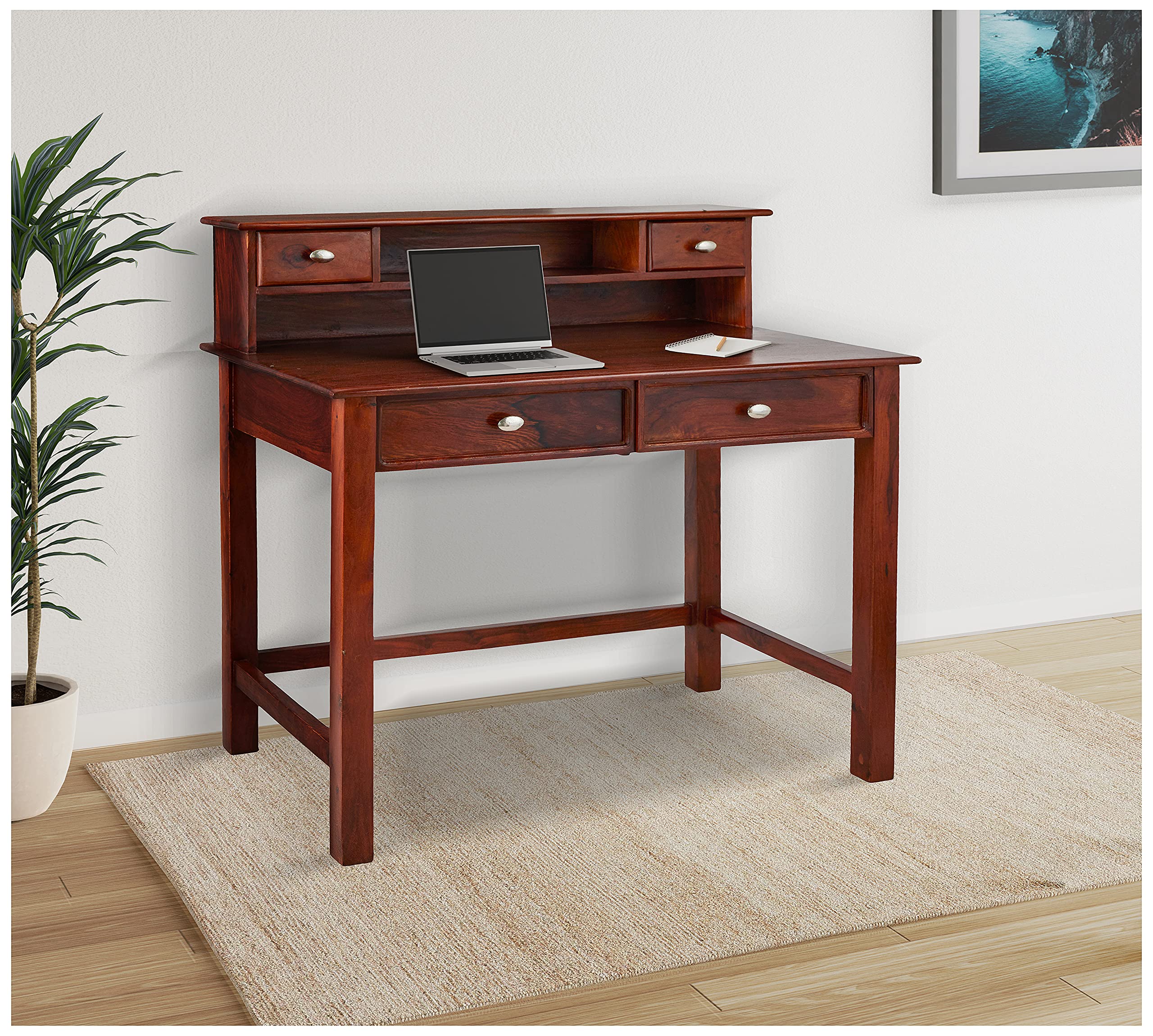 Jangid Handicraft Solid Sheesham Wood Study Table For Adults | Computer Table For Home | Work From Home Table With 4 Drawers Sto