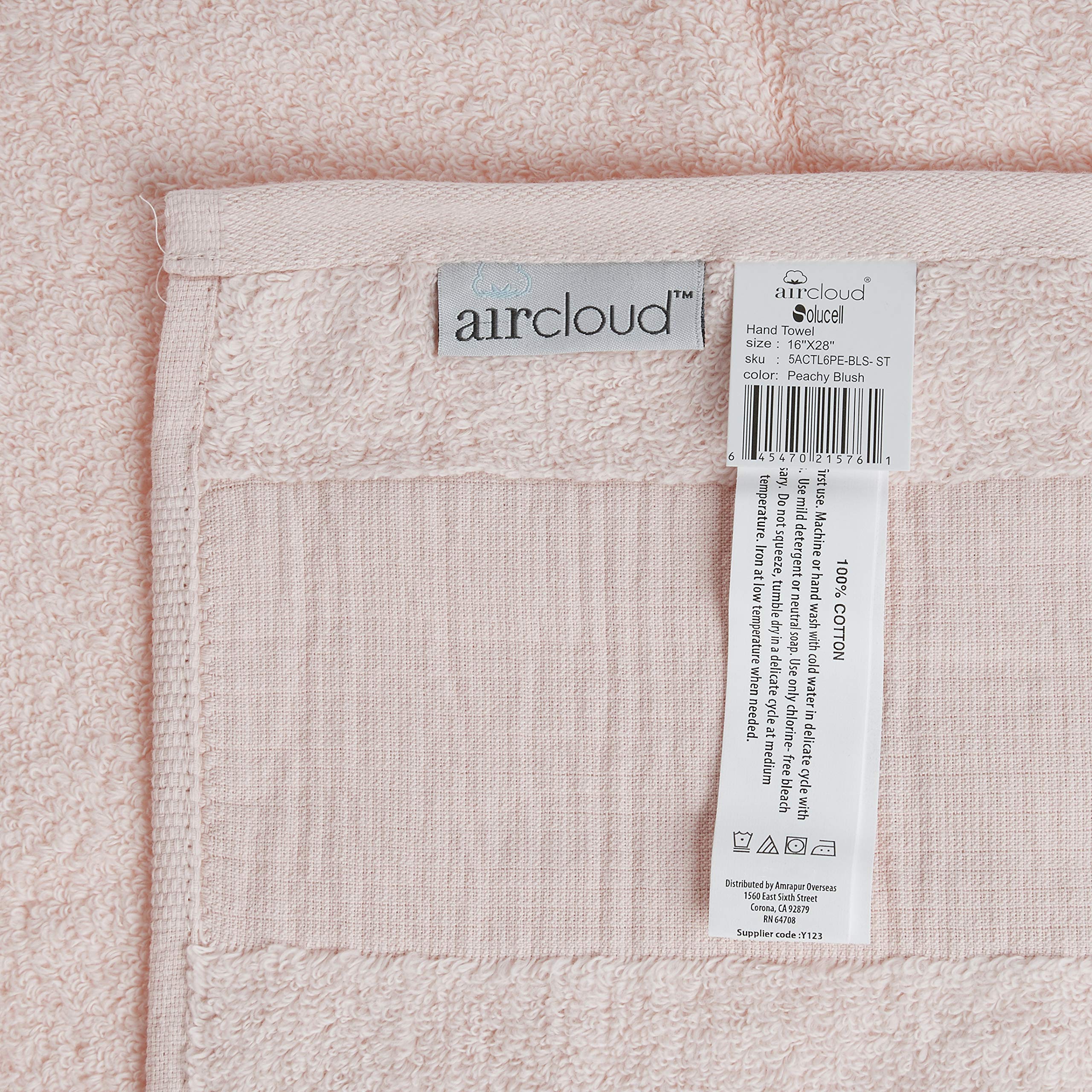 Modern Threads Air Cloud 6-Piece Towel Set - 100% Zero-Twist Cotton, 500 Gsm, Quick Dry & Plush, Blush