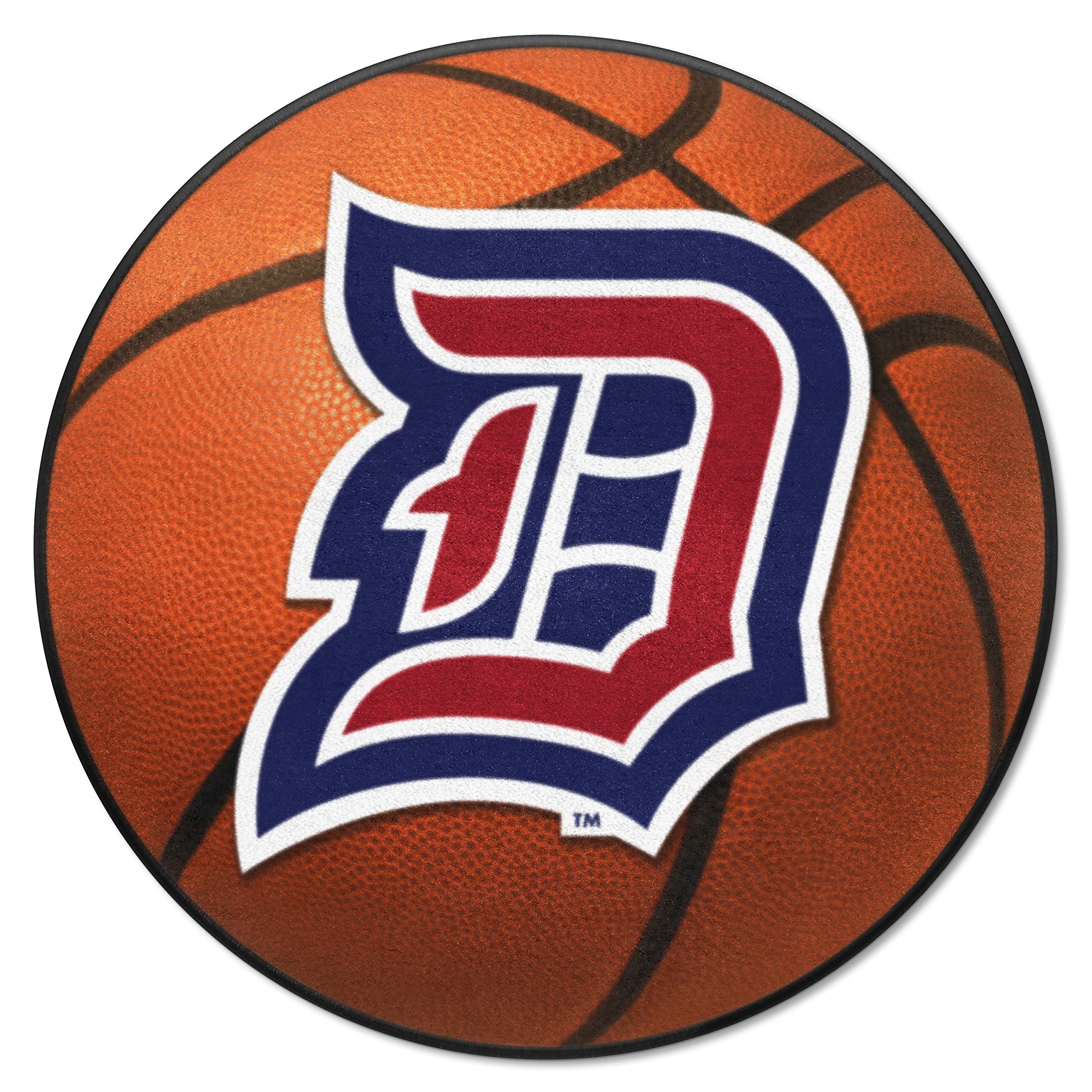 FANMATS 851 Duquesne Duke Basketball Shaped Rug - 27in. Diameter, Basketball Design, Sports Fan Accent Rug
