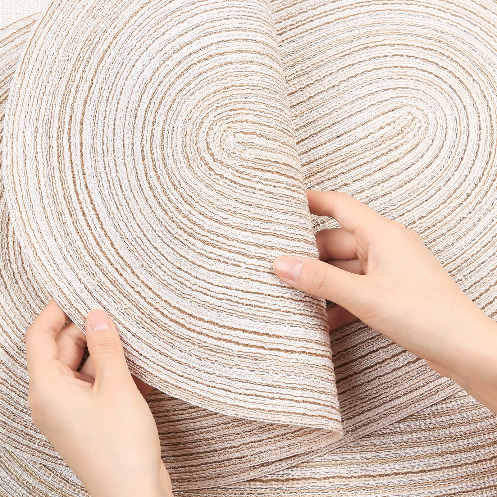 Noctiflorous Oval Braided Placemats 12X18 Inch Table Mats Set Of 6 For Dining Tables Natural Woven Heat Resistant Place Mats (Ov