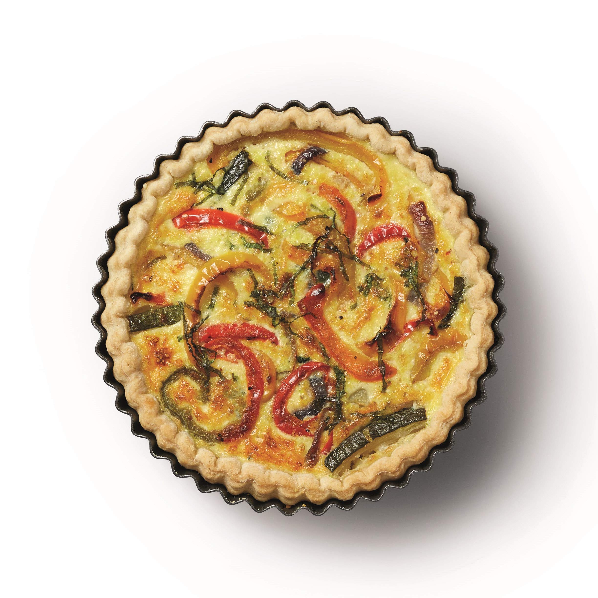 Kitchencraft Masterclass Non-Stick Fluted Flan Tin/Quiche Pan With Loose Base, 20 Cm (8'')