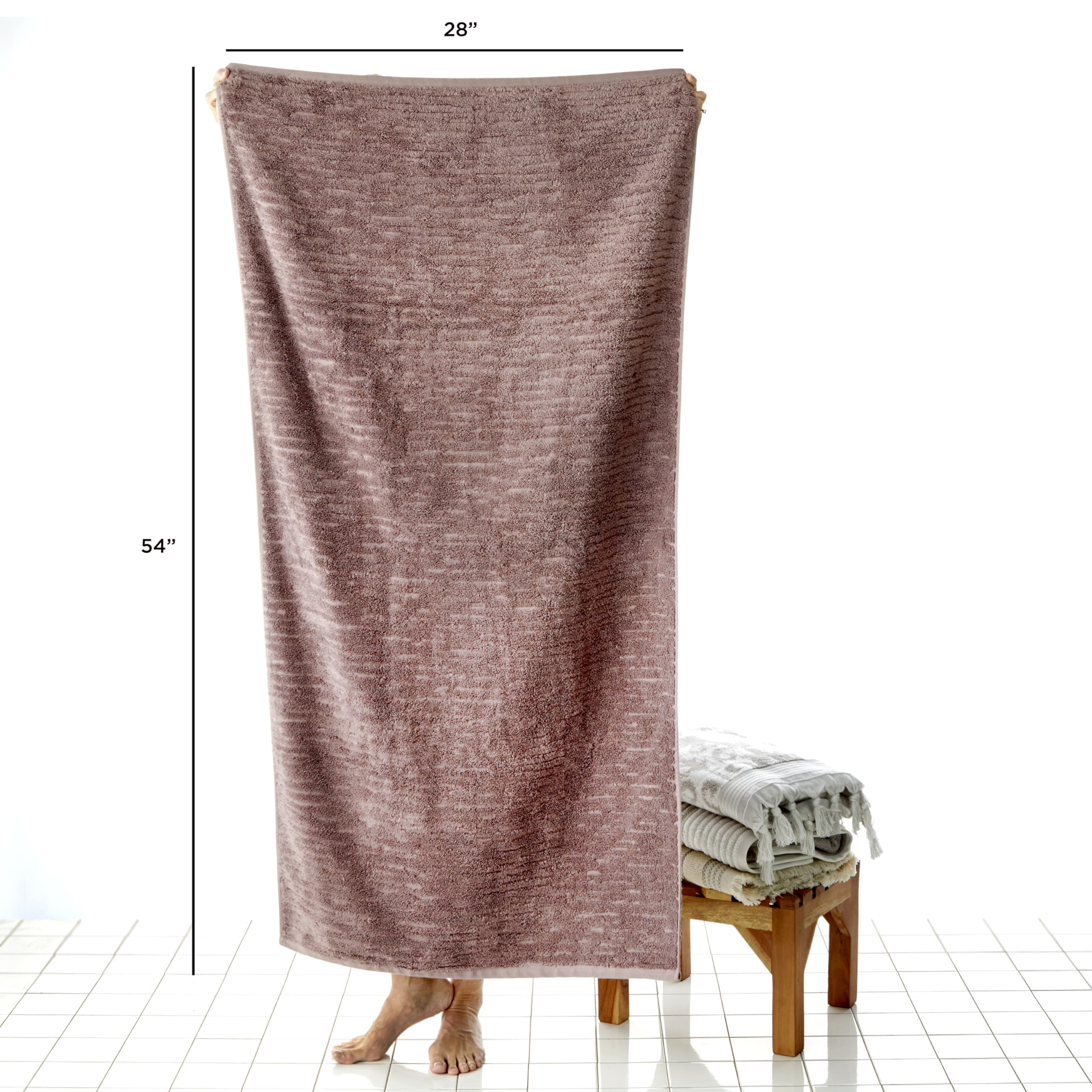 Skl Home Cloudsoft Cotton Luxury Bath Towel, Soft Plum