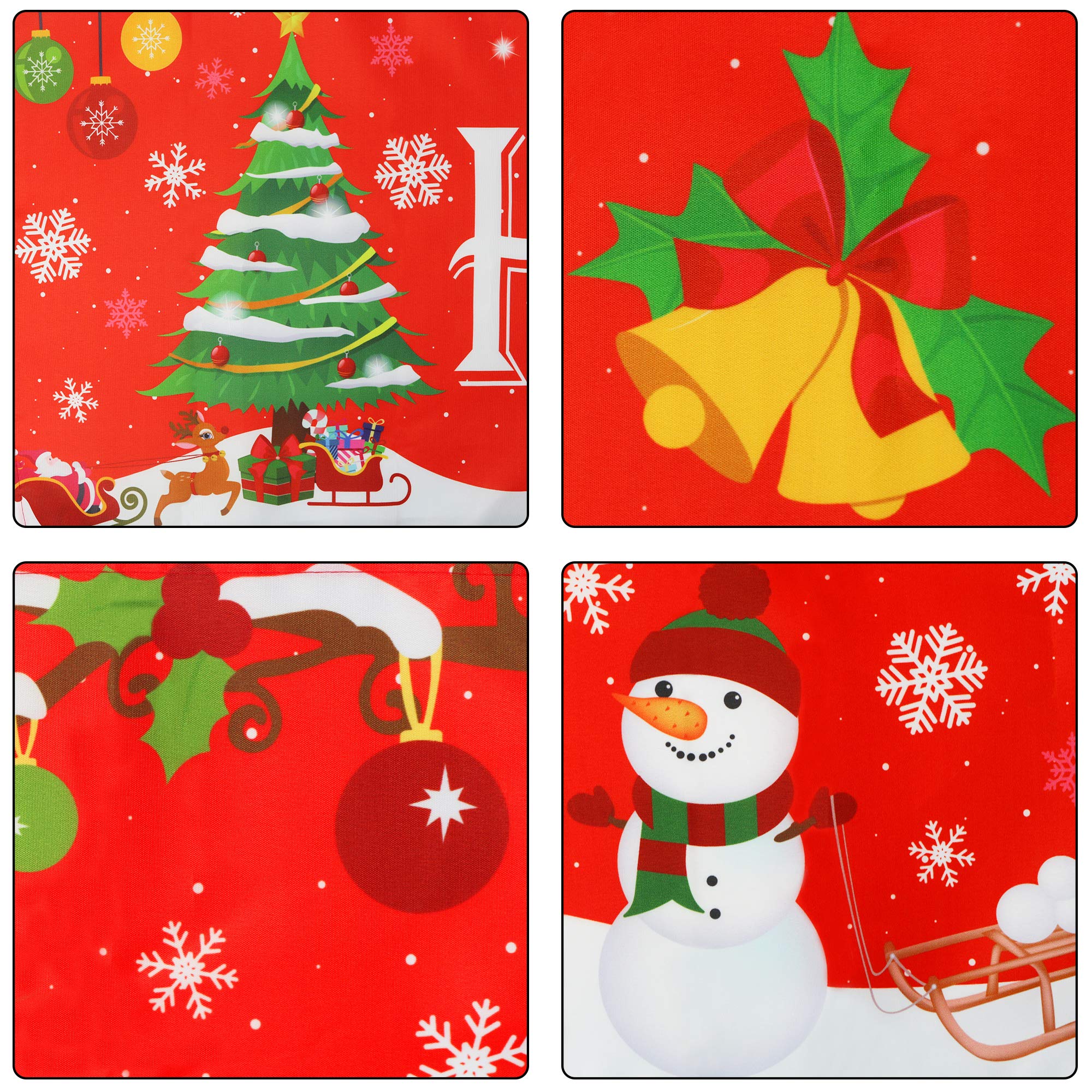 Large Happy Holidays Banner Outdoor | Red Christmas Banner Decorations | Xmas Party Supplies Outdoor & Indoor Decor (8.2 X 1.5 F