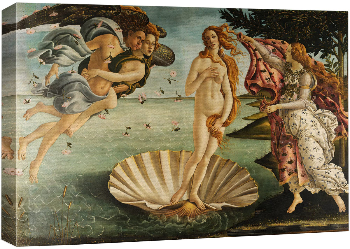 Wall26 Birth Of Venus By Botticelli Giclee Canvas Prints Wrapped Gallery Wall Art, Stretched & Framed Ready To Hang, 12'' L X 18