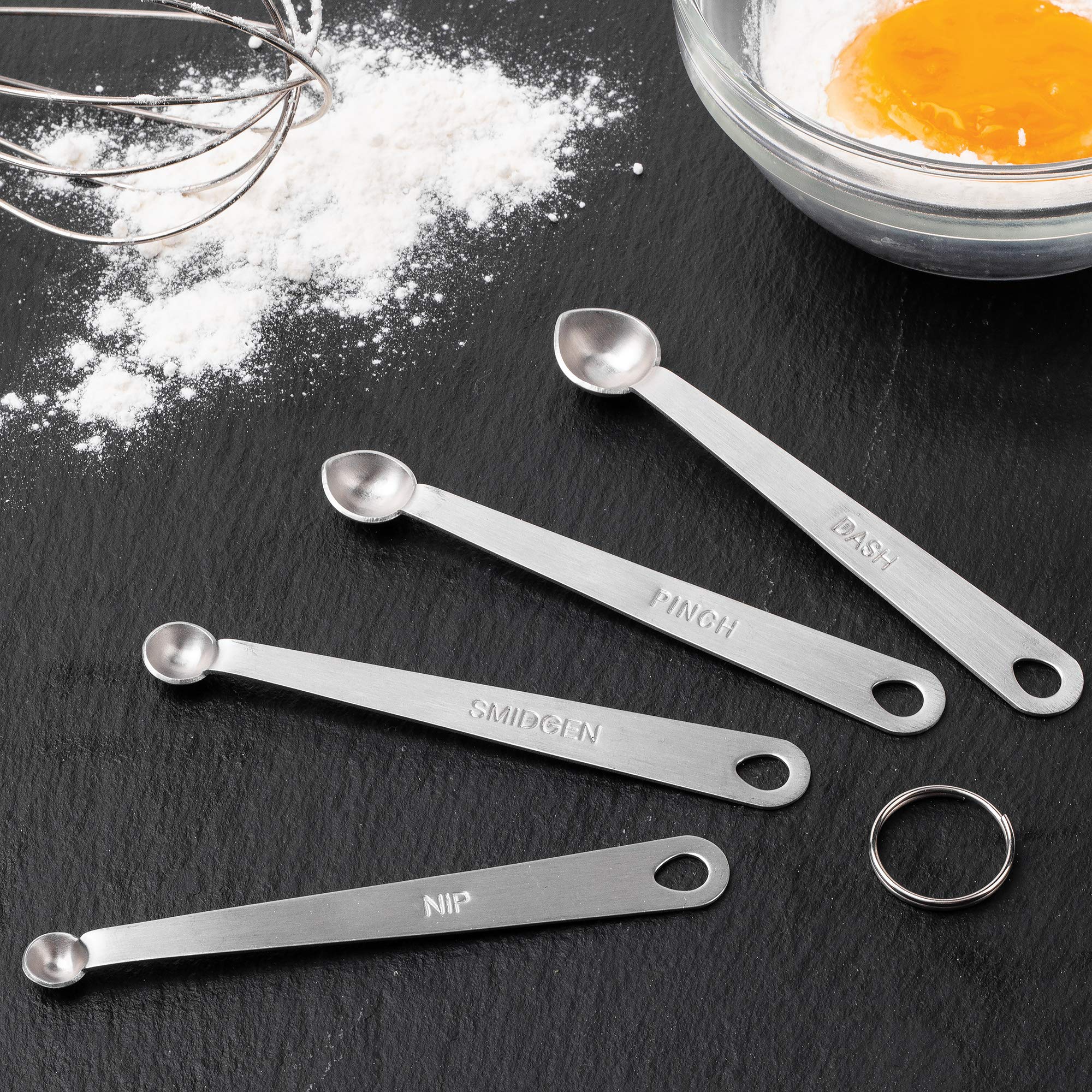 Fox Run Brands 4-Piece Pinch Spoons Measuring, 0.25 X 0.5 X 4.75 Inches, Metallic