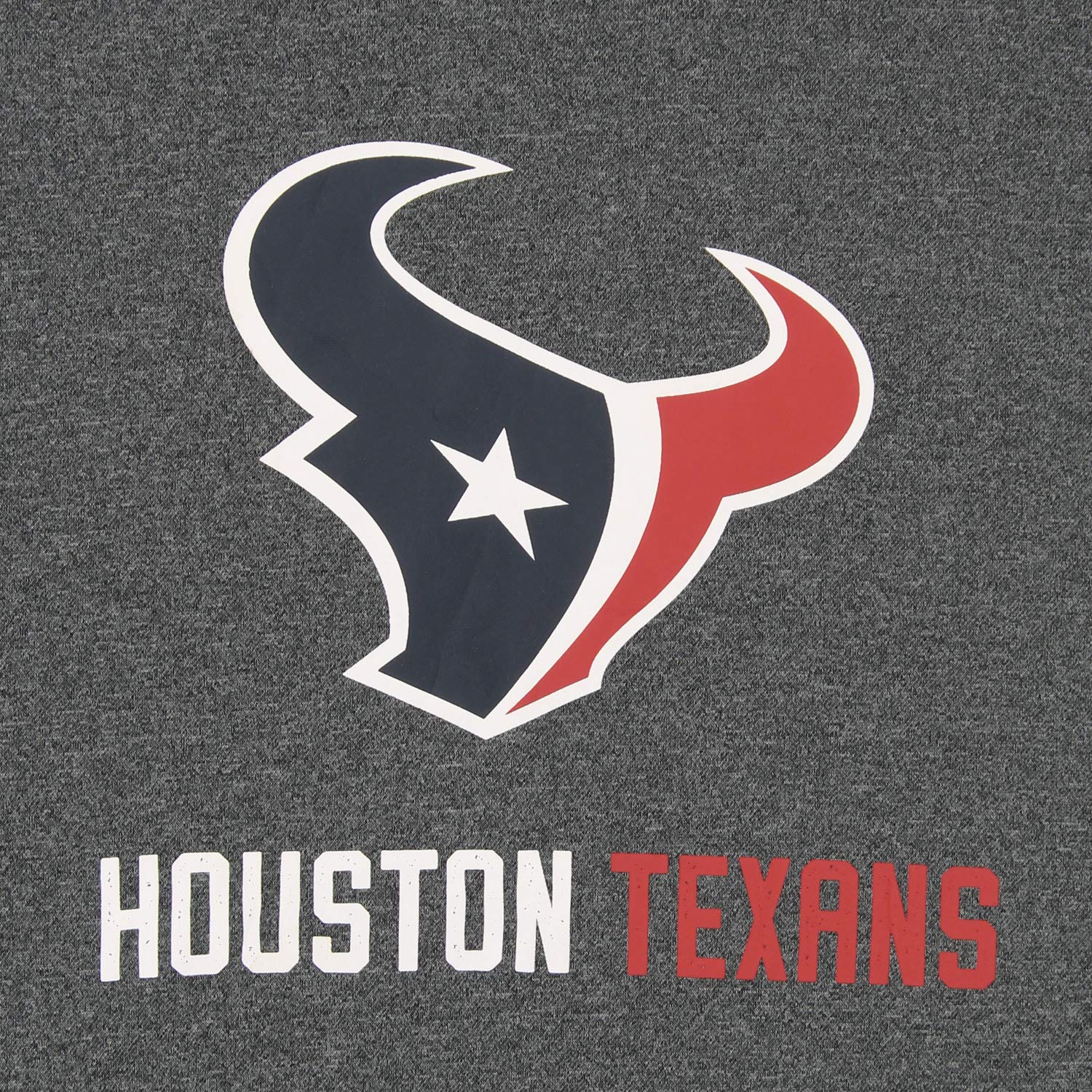 Zubaz Nfl Mens Heather Grey Fleece Hoodie With Static Colored Hood, Pro Football Hoodie, Houston Texans, Small