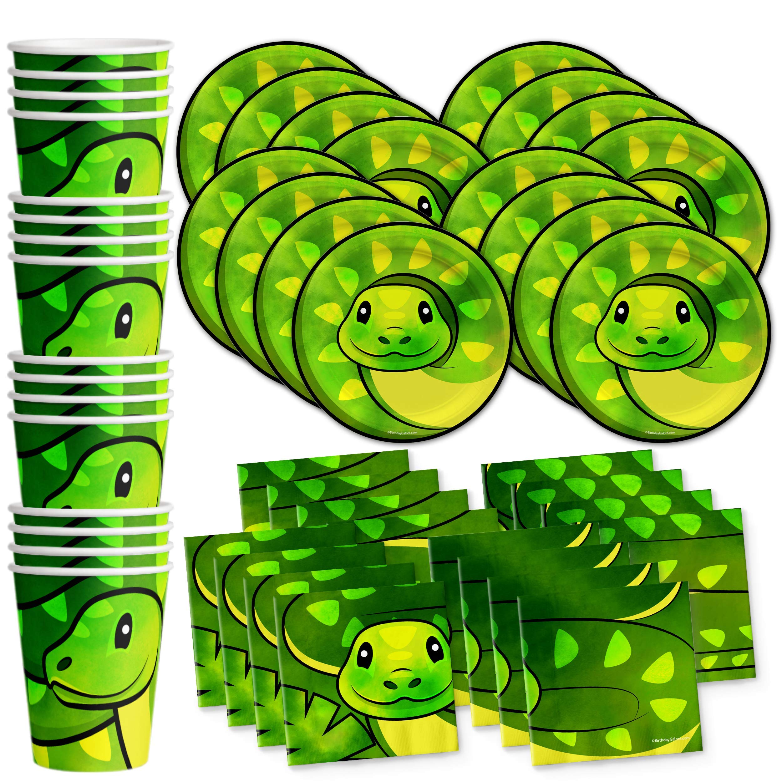 Snake Birthday Party Supplies Set Plates Napkins Cups Tableware Kit For 16