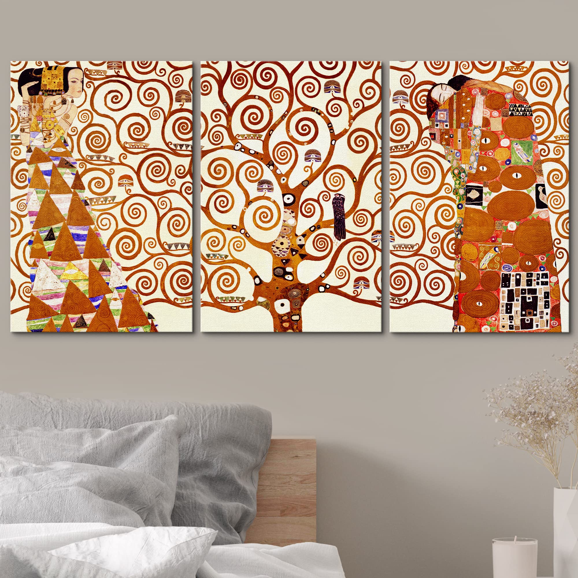Wall26 Canvas Print Wall Art Set Tree Of Life By Gustav Klimt Cultural Historic Oil Painting Fine Art Reproduction Scenic Colorf