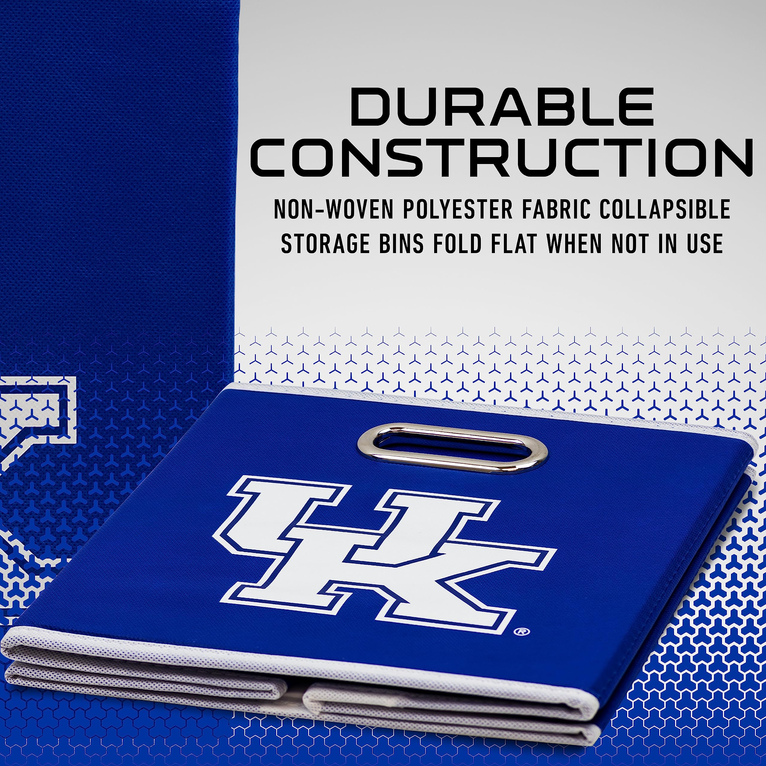 Franklin Sports Ncaa Kentucky Wildcats Collapsible Storage Bin - Made To Fit Storage Bin Shelf Organizers - 10.5'' X 10.5''