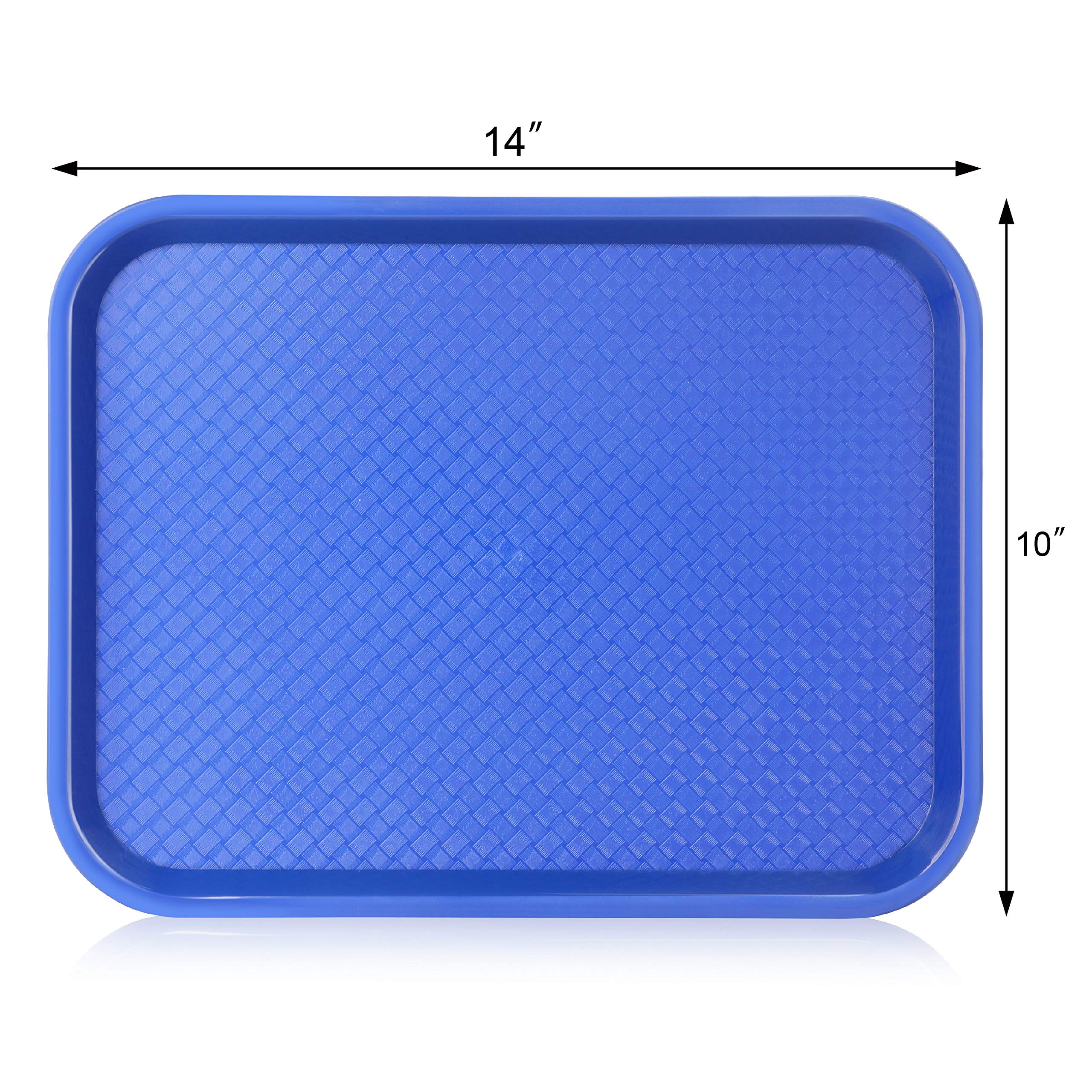 New Star Foodservice 24364 Blue Plastic Fast Food Tray, 10 By 14 Inch, Set Of 12