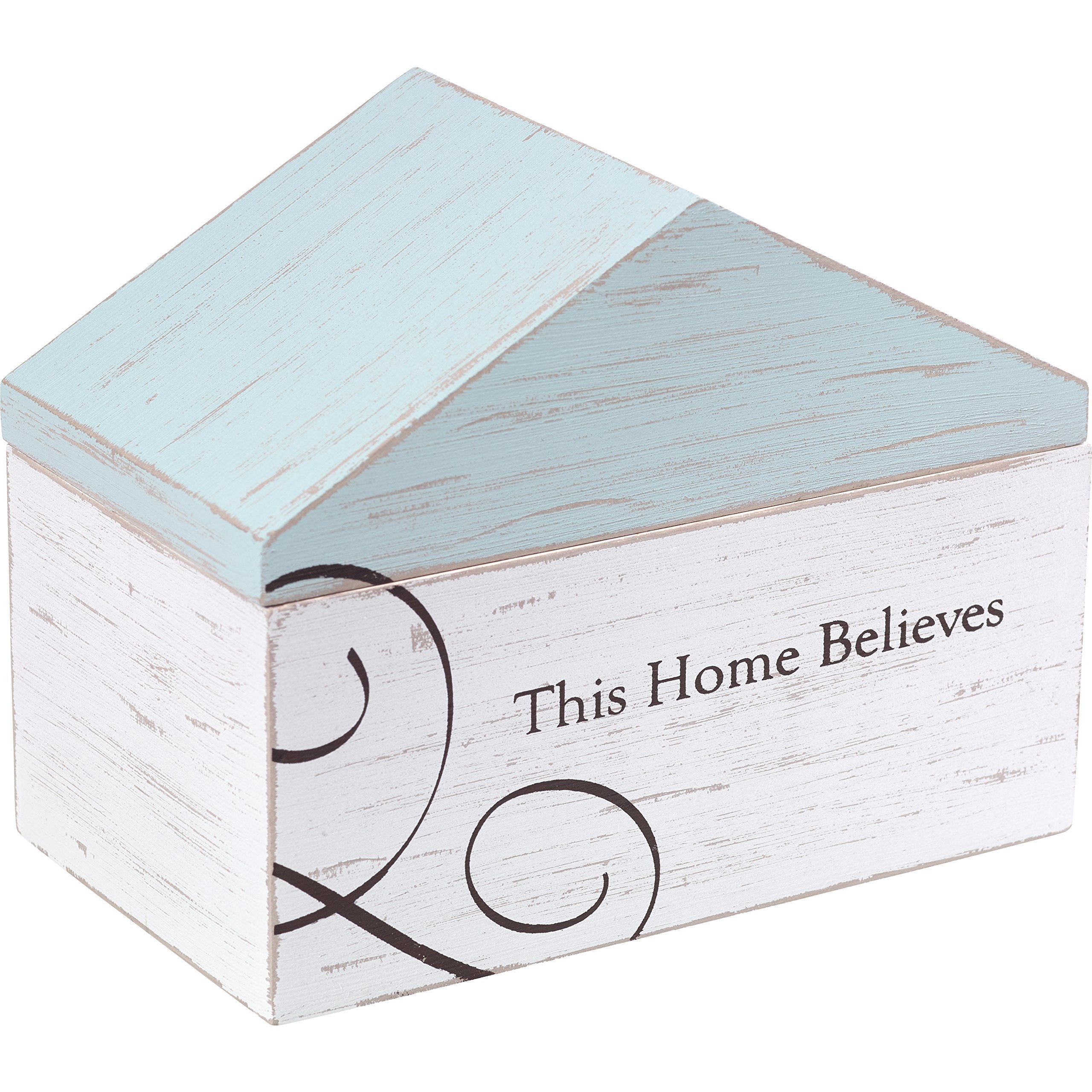Precious Moments This Home Believes Rustic Farmhouse Distressed Wooden Decorative Desktop Home D  cor Box 173427