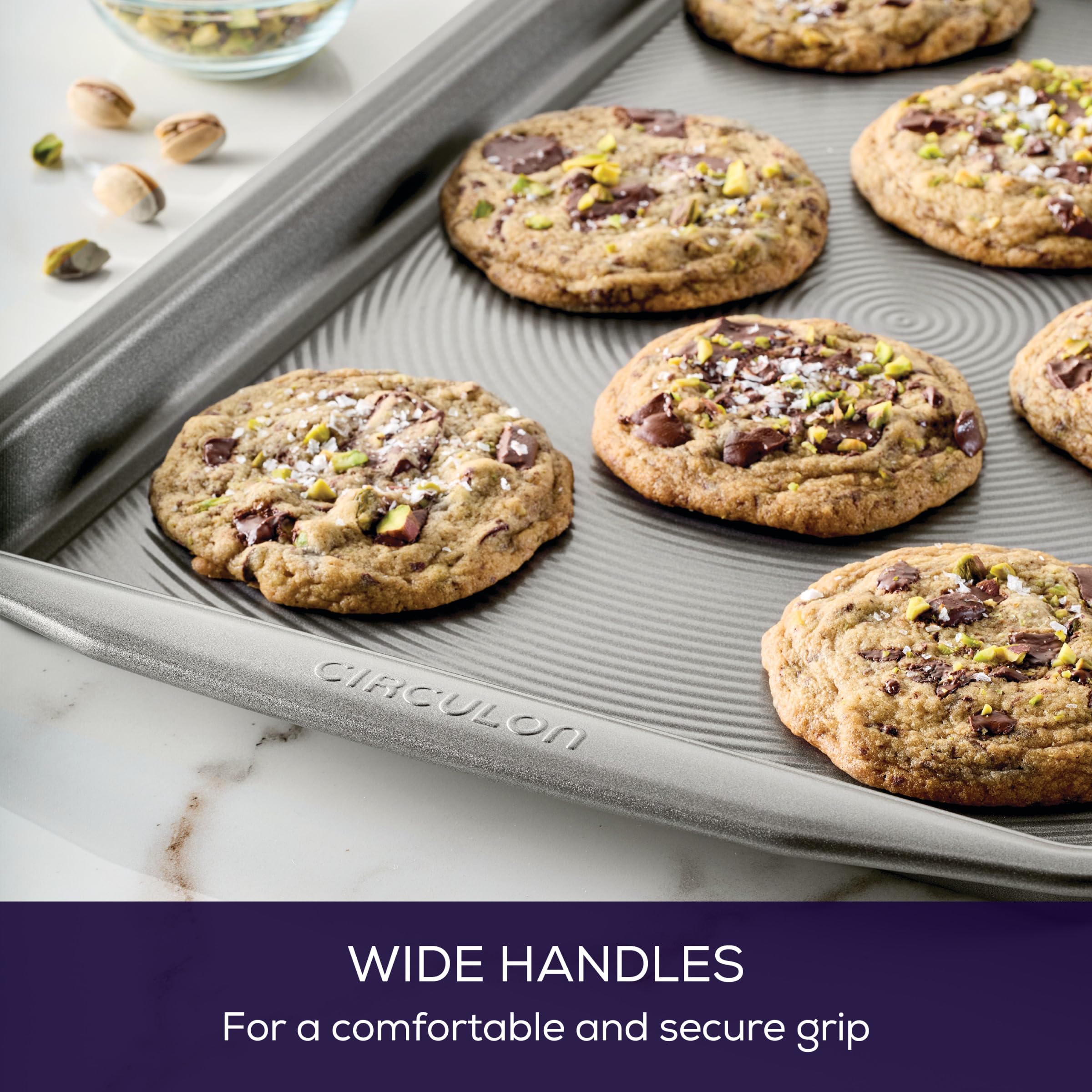 Circulon Nonstick Bakeware, Nonstick Cookie Sheet Baking Sheet - 11 Inch X 17 Inch, Gray
