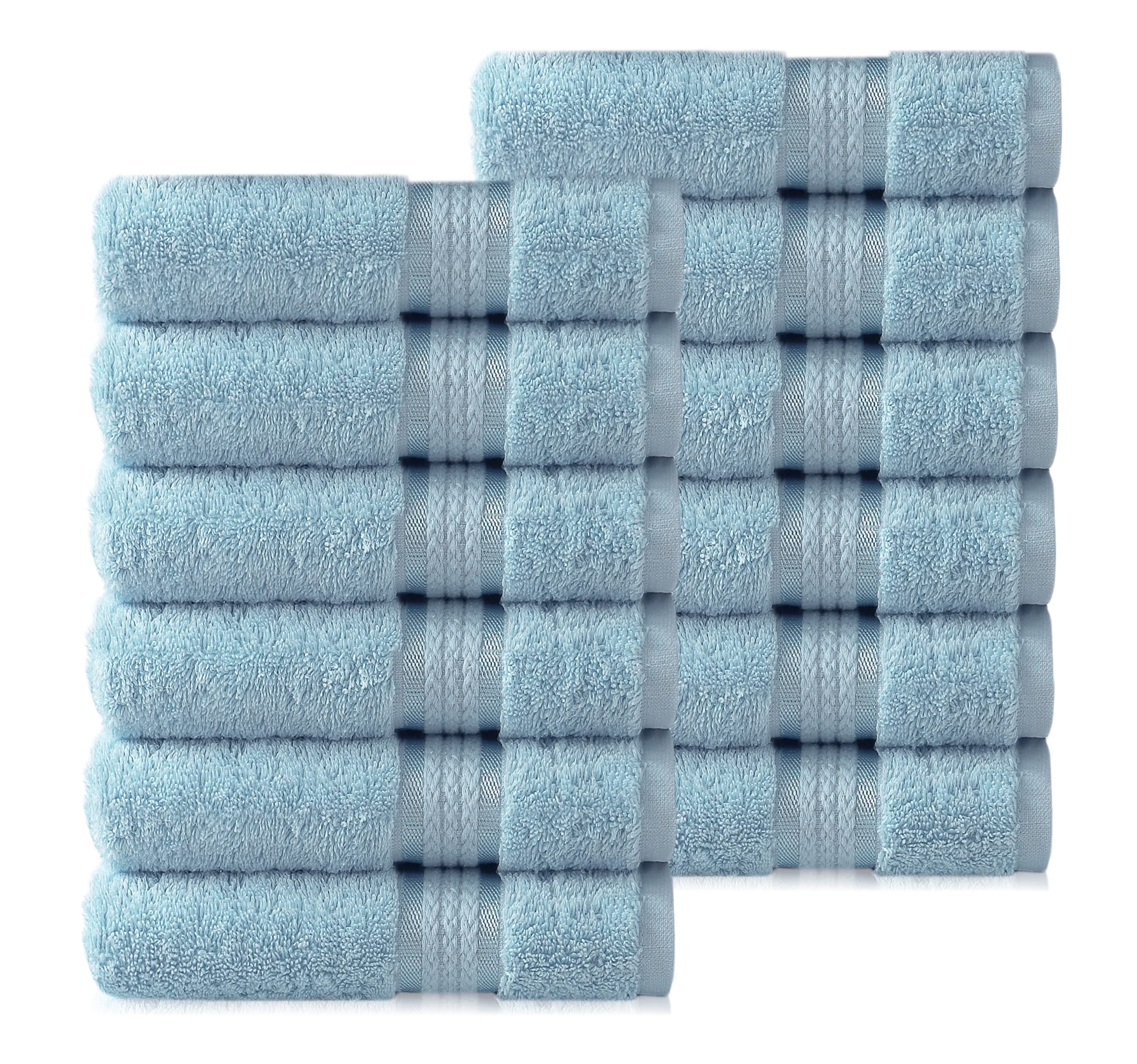 Cotton Craft Ultra Soft Washcloths -12 Pack- 12X12-100% Cotton Facecloths - Baby Wash Cloth Set - Absorbent Quick Dry Everyday L