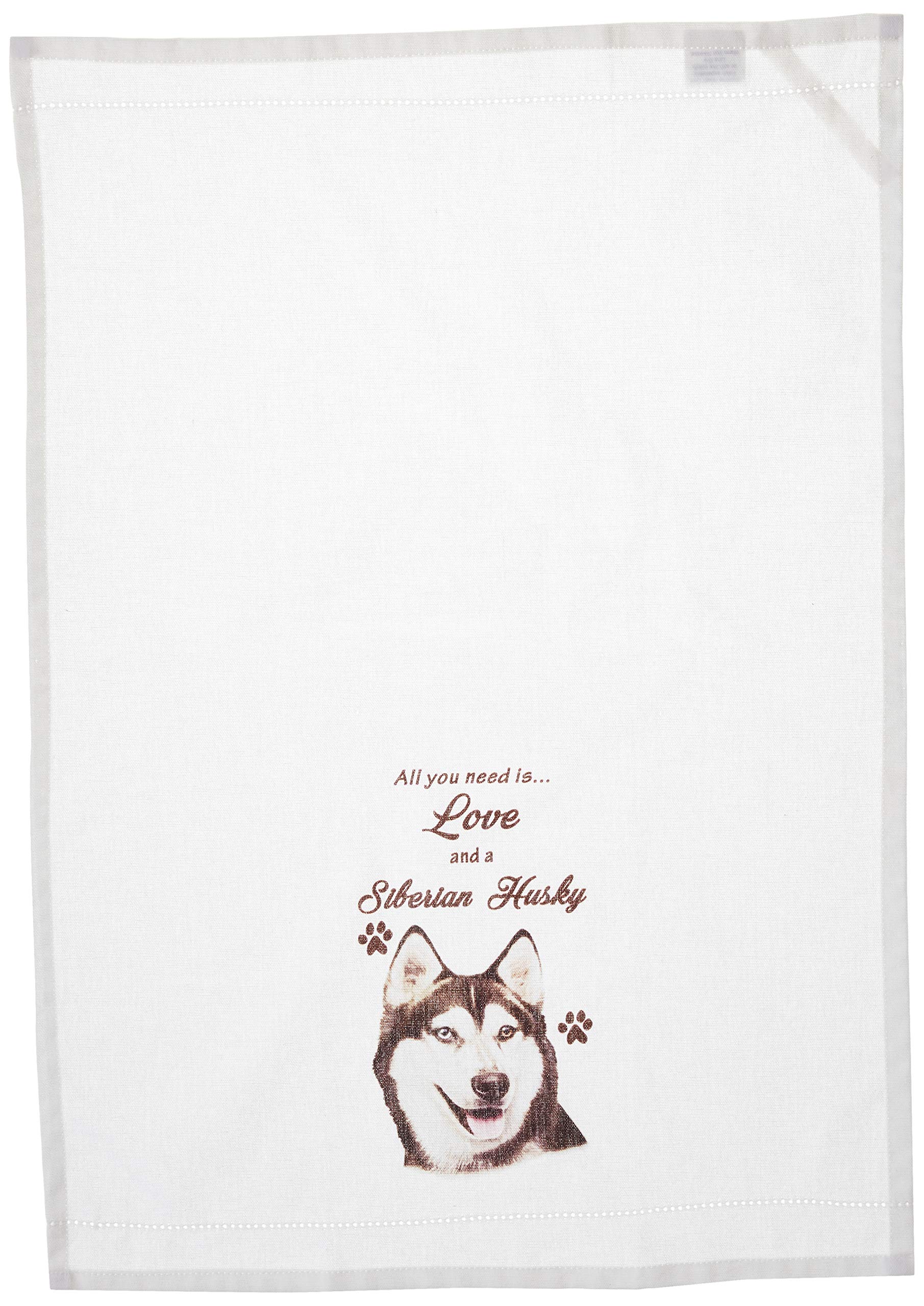 E&S Pets Siberian Husky Kitchen Towels, Off-White 26.00'' X 18.00''