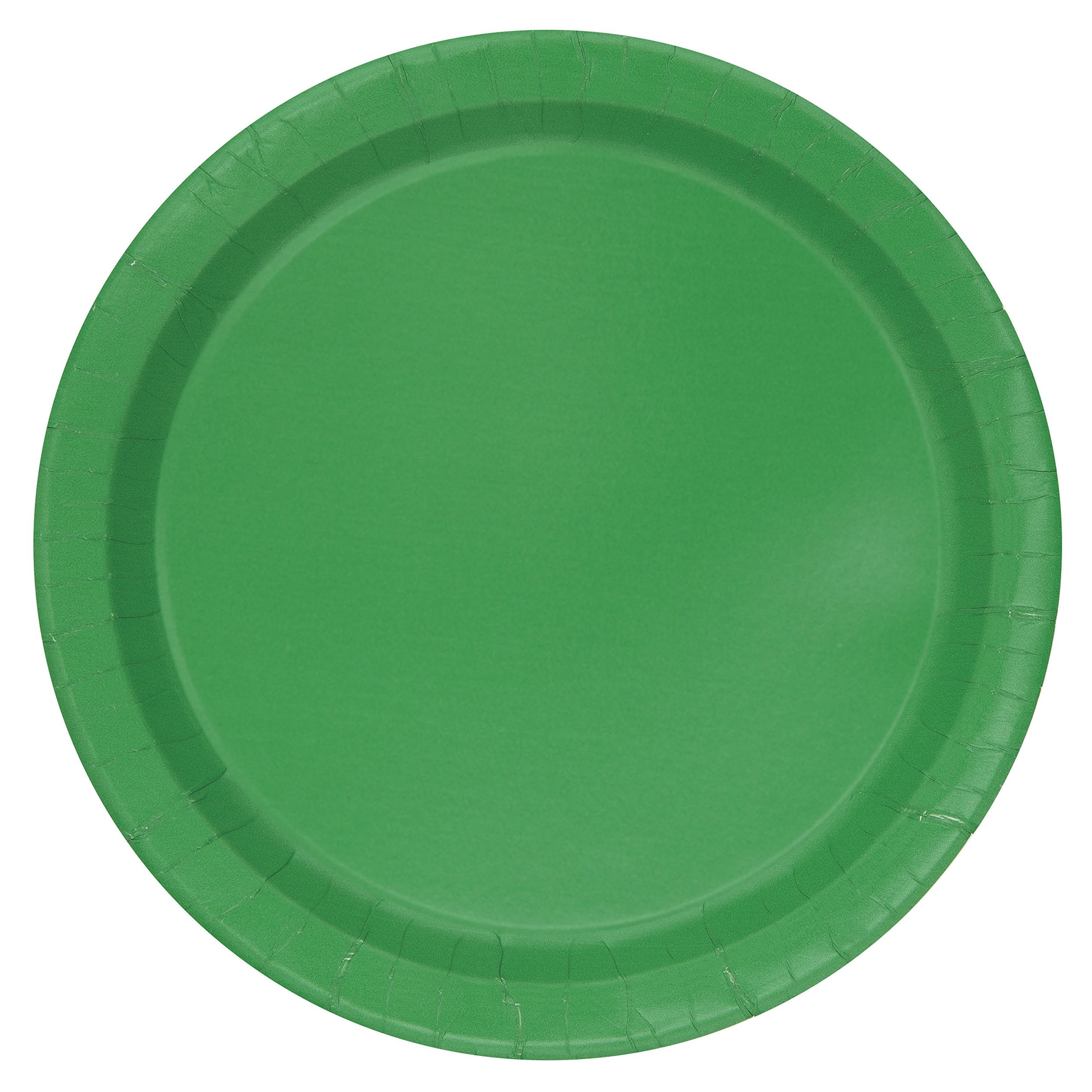 Unique Industries Solid Round Dinner Paper Plates, 9'', 16 Pcs, Emerald Green