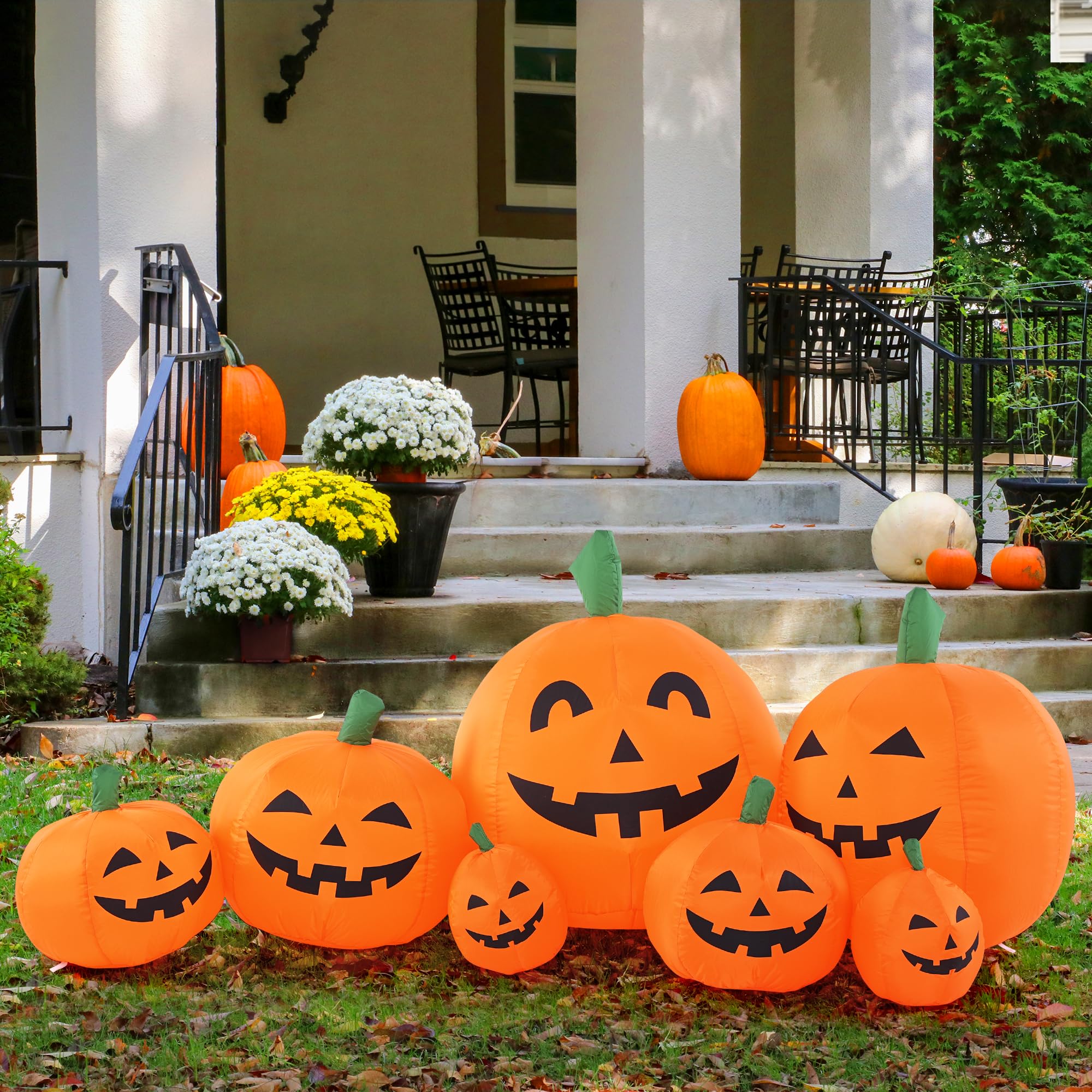 GIGALUMI 7.5FT Halloween Inflatable Outdoor Decoration Pumpkin, Halloween Inflatables Pumpkin Decor, Halloween Blow Ups Pumpkin