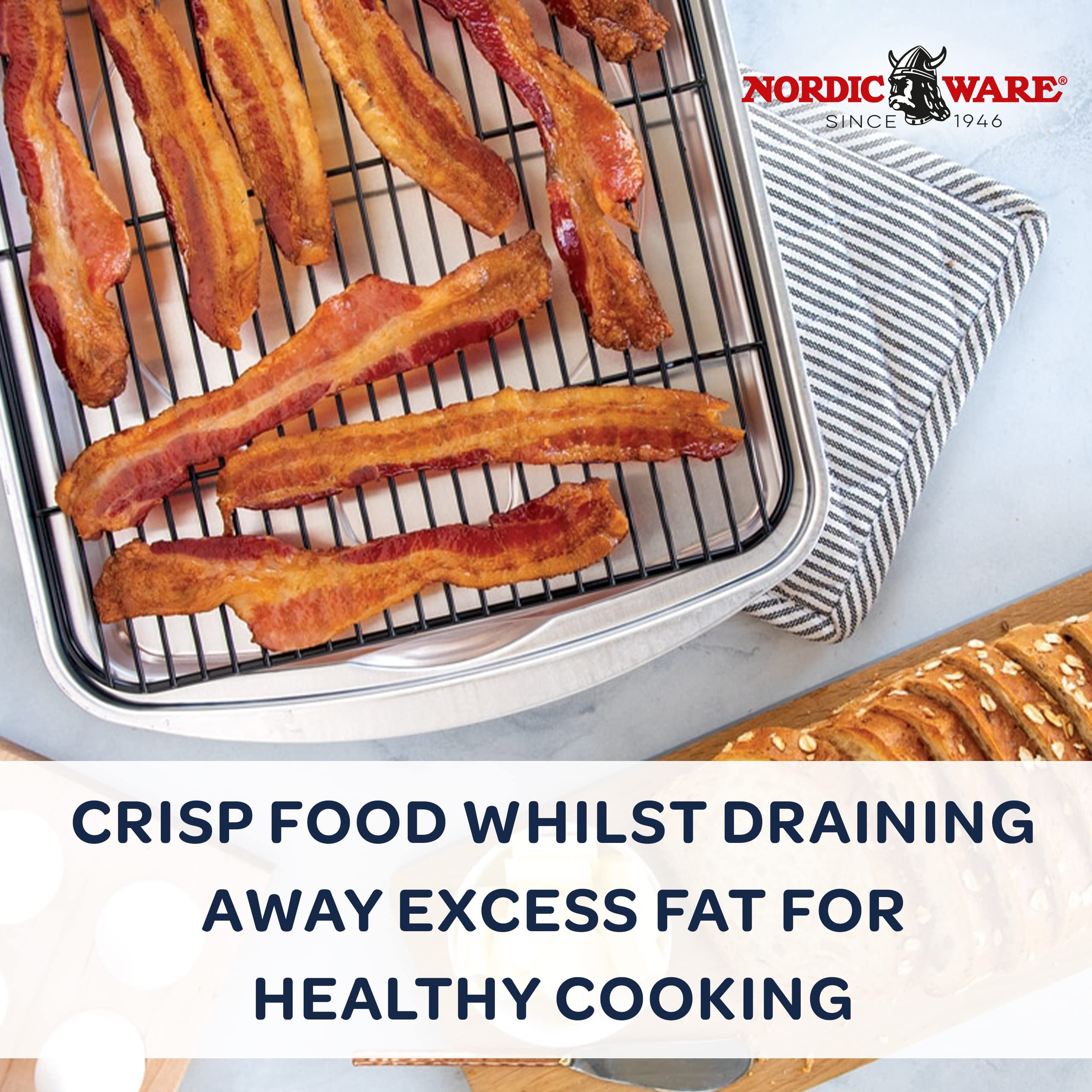 Nordic Ware Oven Crisp Baking Tray, 17.10 X 12.40 X 1.40 Inches, Natural