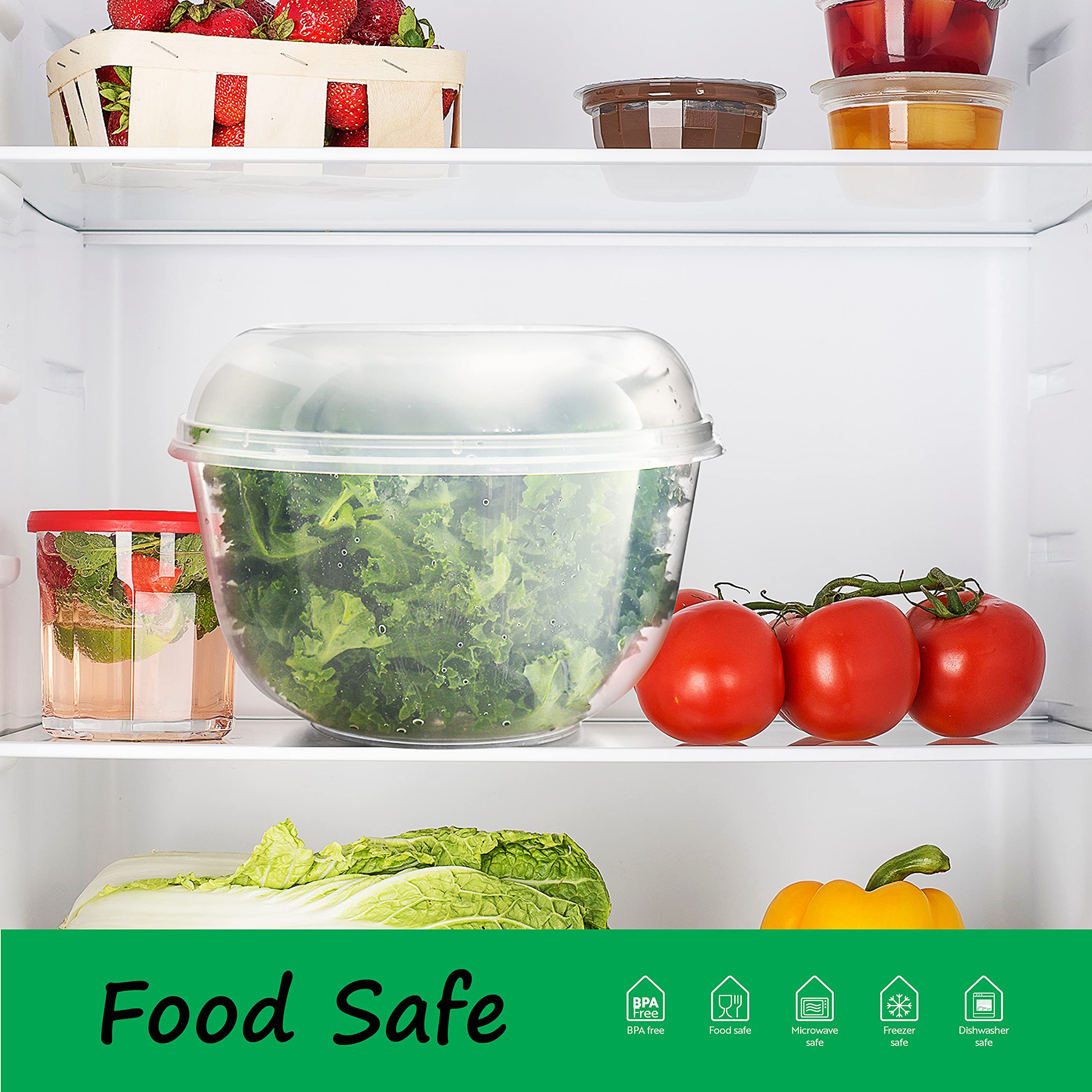 Tafura Lettuce Keeper for Fridge  Lettuce Crisper  Vegetable Saver with Cover  Lettuce Storage Container with Lid  Crisp and Fresh Greensaver  Salad Saver Box.