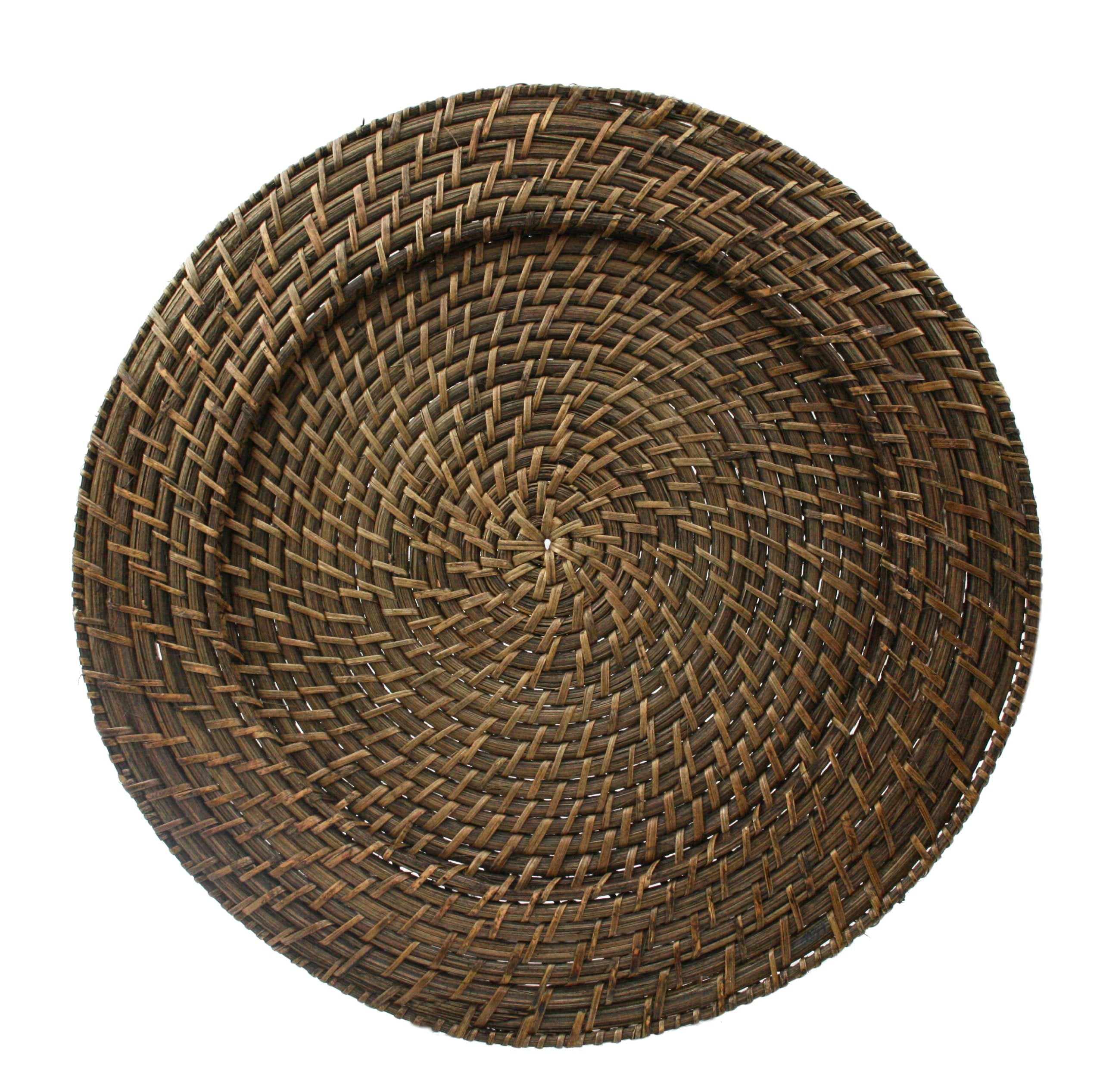 Jay Import Round Rattan Chargers Set Of 4 Decorative Service Plates For Home, Professional Fine Dining Perfect For Events & Dinn