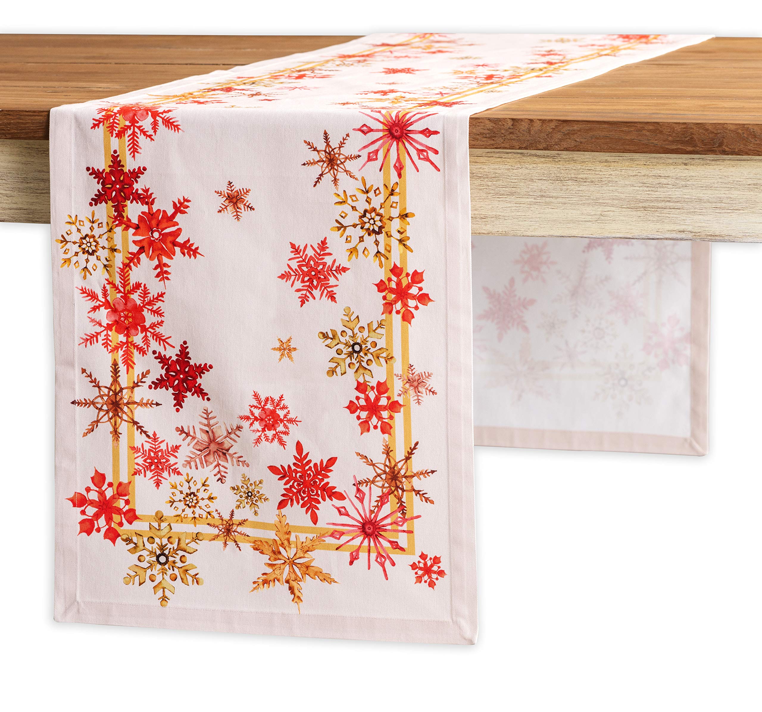 Maison D' Hermine Tablerunner 100% Cotton 14.50Inch X 90Inch Decorative Table Runner, Dining, Holidays, Buffet, Crystal Star (Si