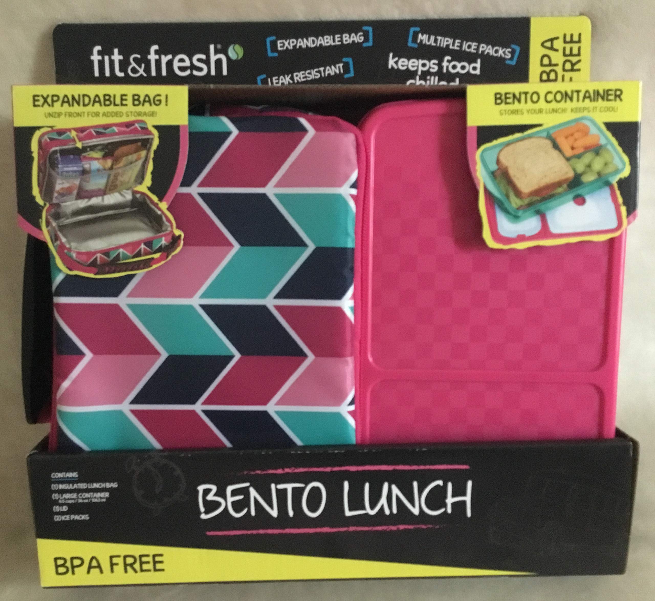 Fit & Fresh Bento Lunch Set, Navy Arrow