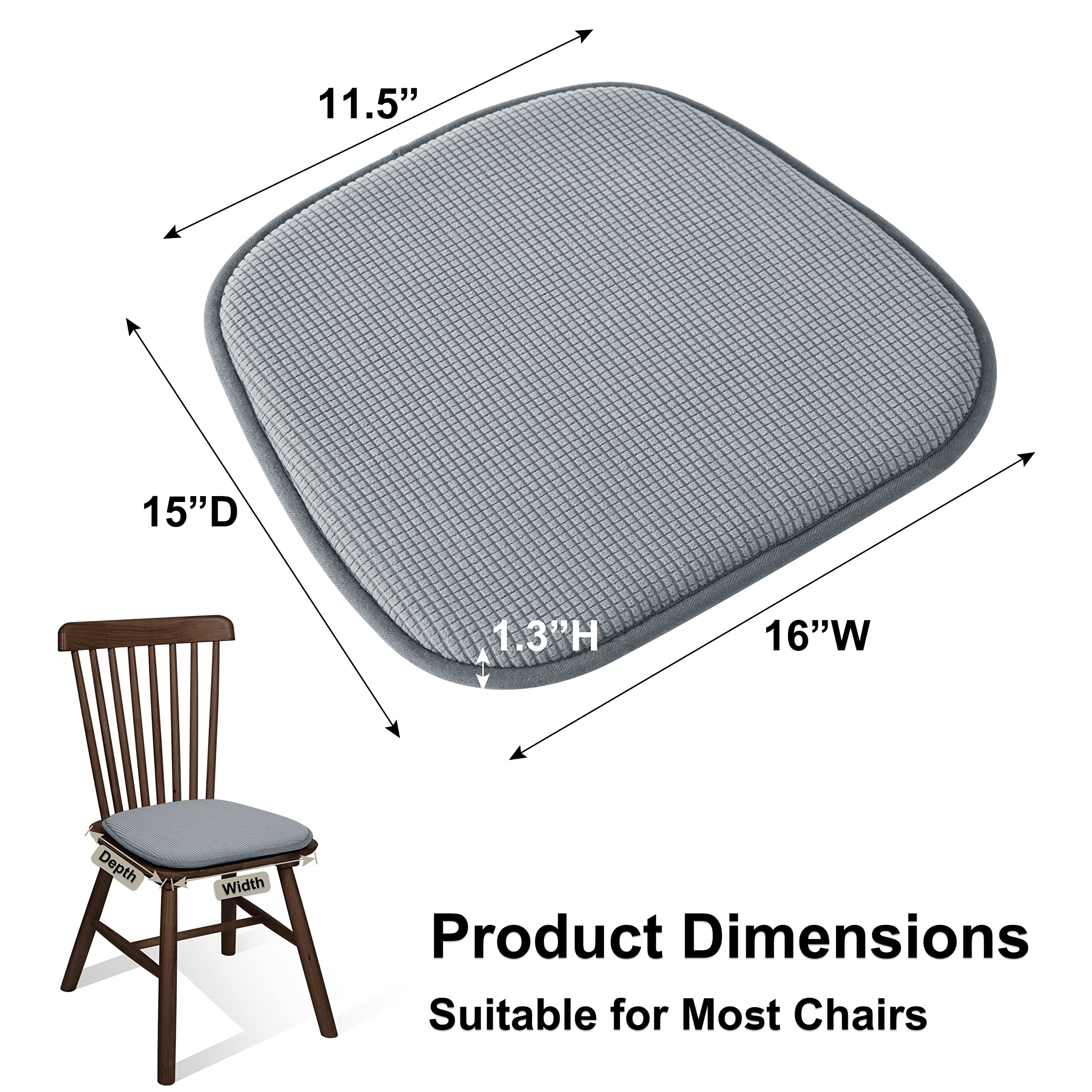 Shinnwa Dining Chair Cushions For Indoor Room Kitchen Metal Chairs Non Slip Seat Cushion Pads With U-Shaped Foam Pad And Plaid V