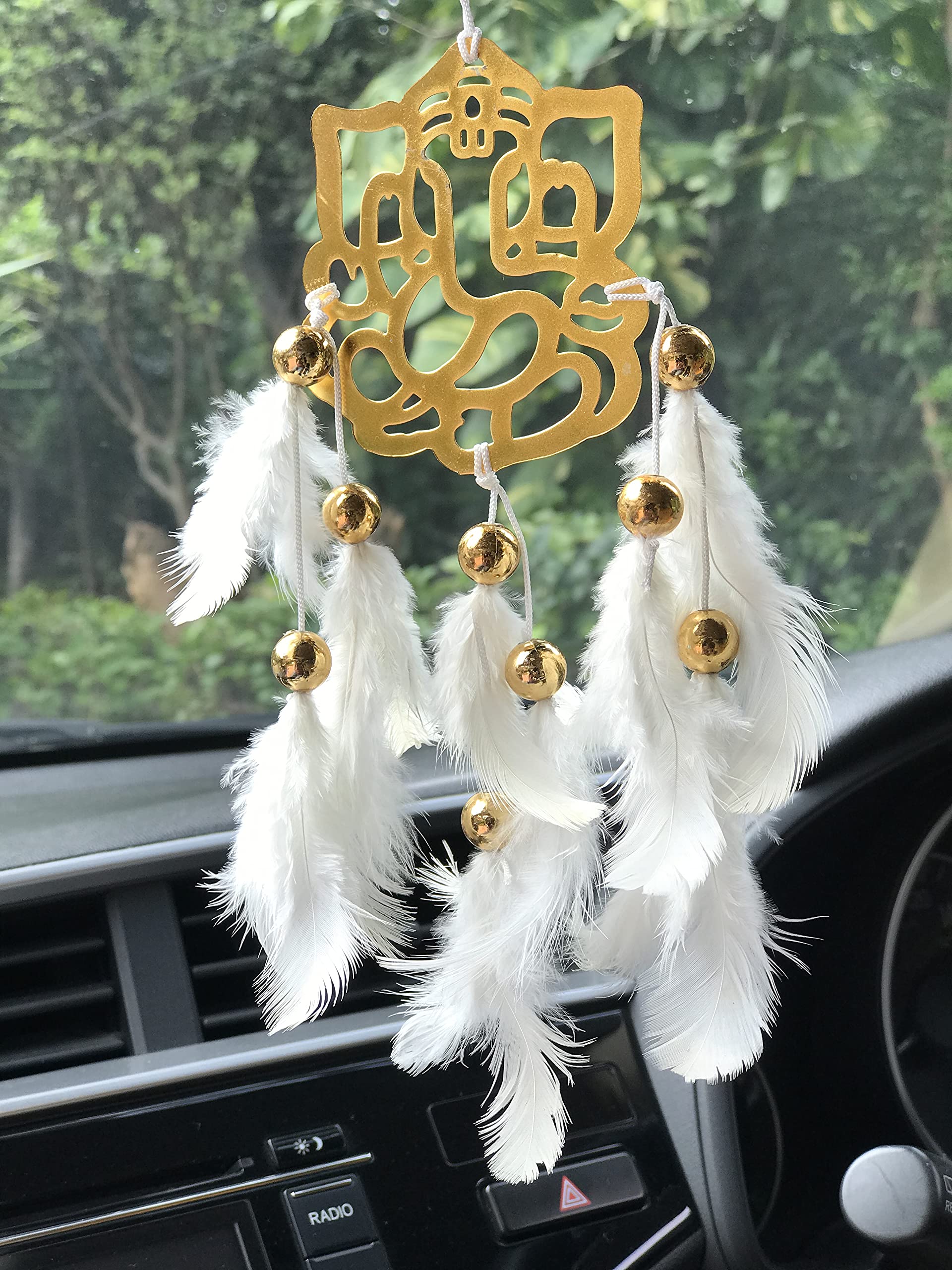 DULI Divine Handmade Dreamcatcher Ganesh Dreamcatcher for Car Hanging, Bedrooms, Office Balcony Outdoors Garden or Wall Decor (W