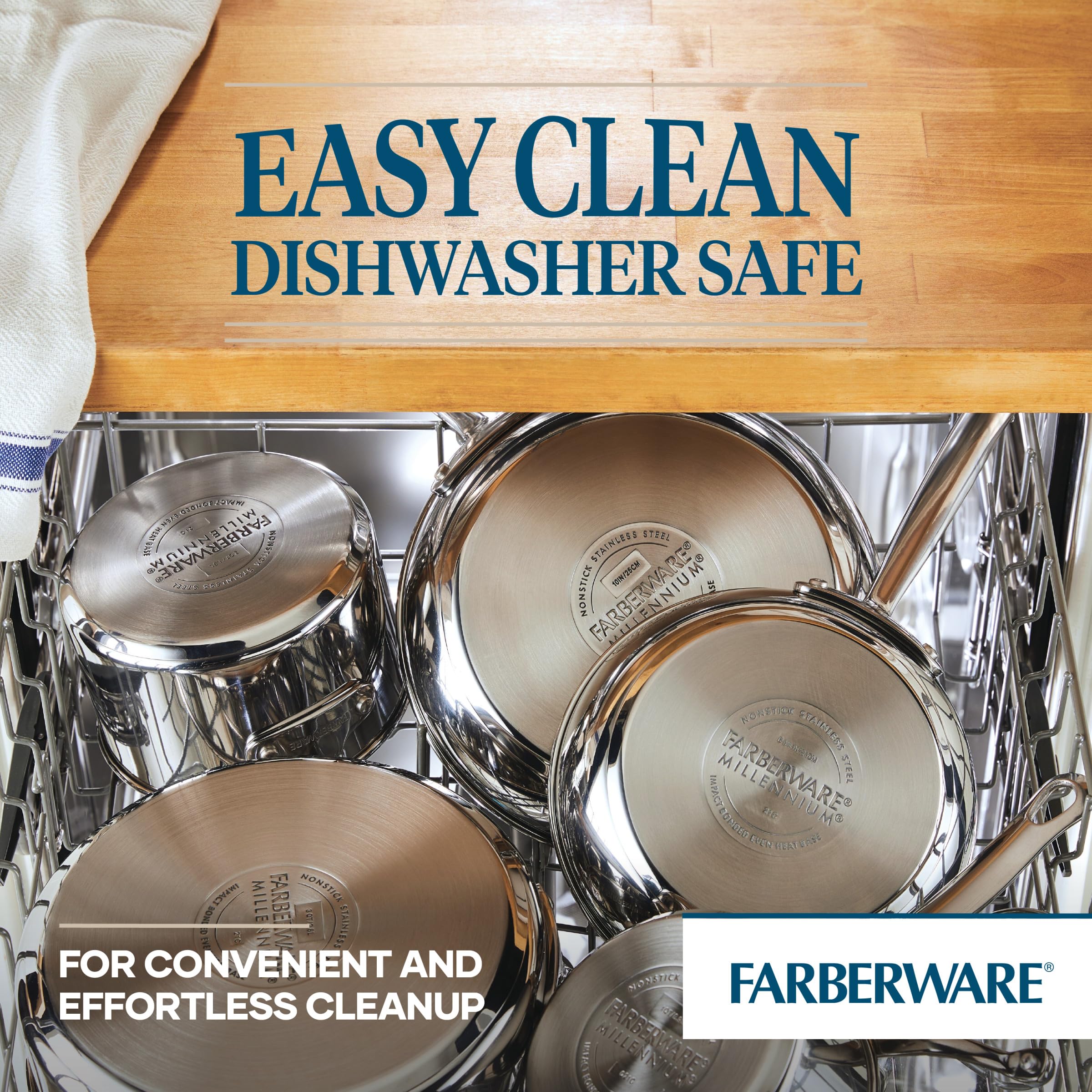 Farberware Millennium Stainless Steel Sauce Pan/Saucepan With Lid, 3 Quart, Silver