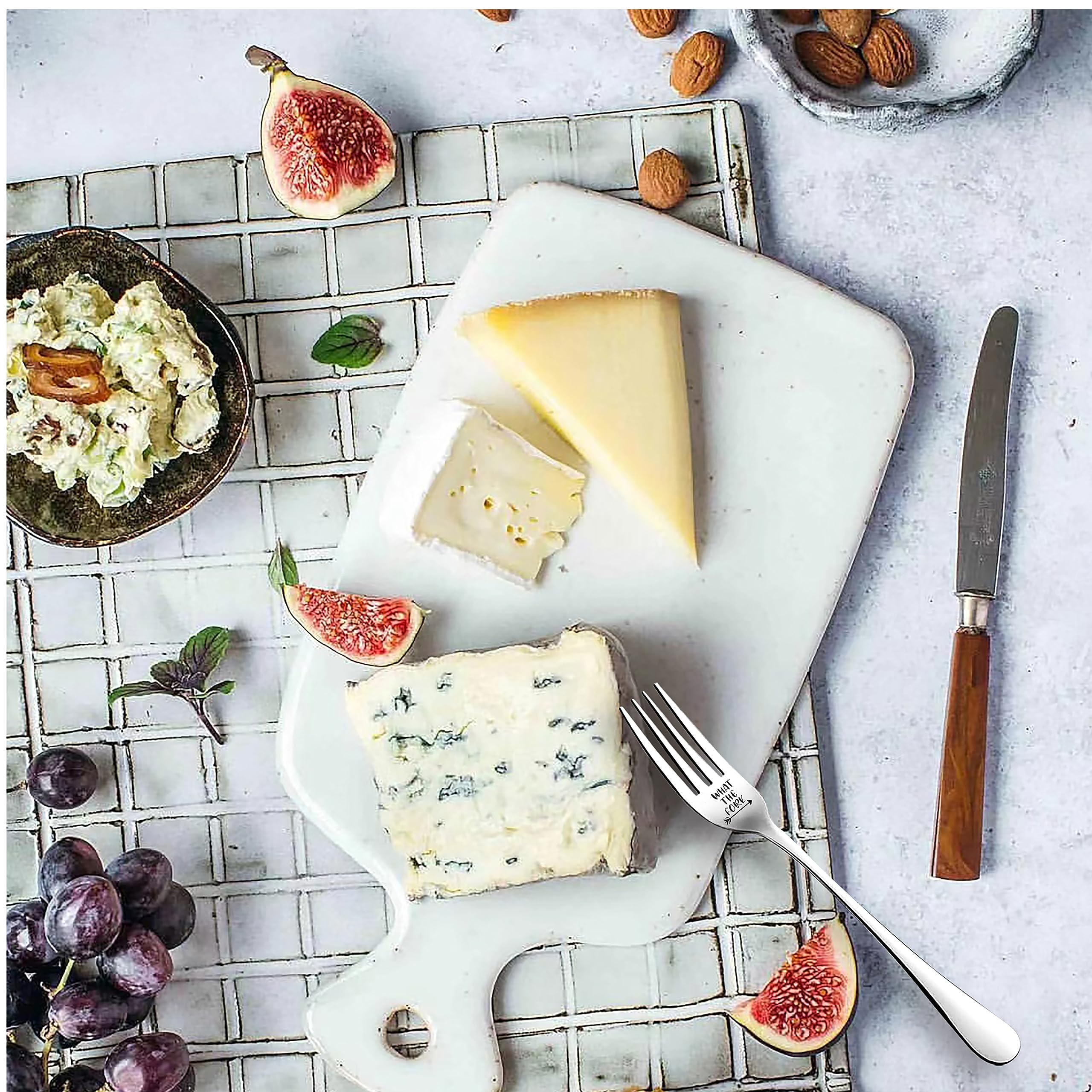 Meifujuw What The Fork Engraved Stainless Steel Dinner Fork With Gift Box, Funny Fork Gifts For Boyfriend Girlfriend Husband Wif