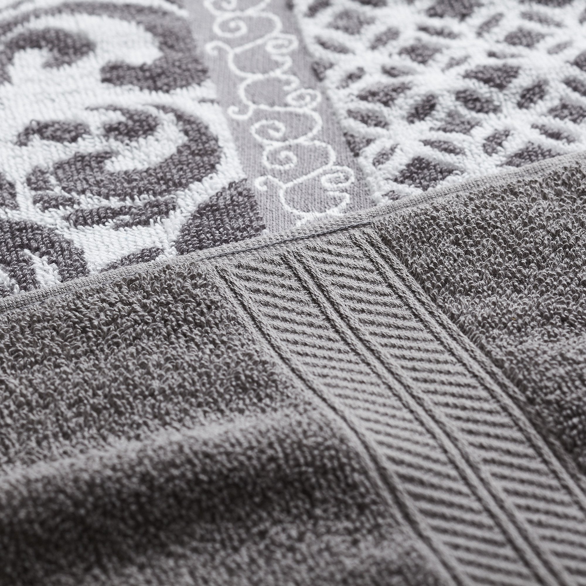 Modern Threads Trefoil Filigree 6-Piece Reversible Yarn Dyed Jacquard Towel Set - Bath Towels, Hand Towels, & Washcloths - Super