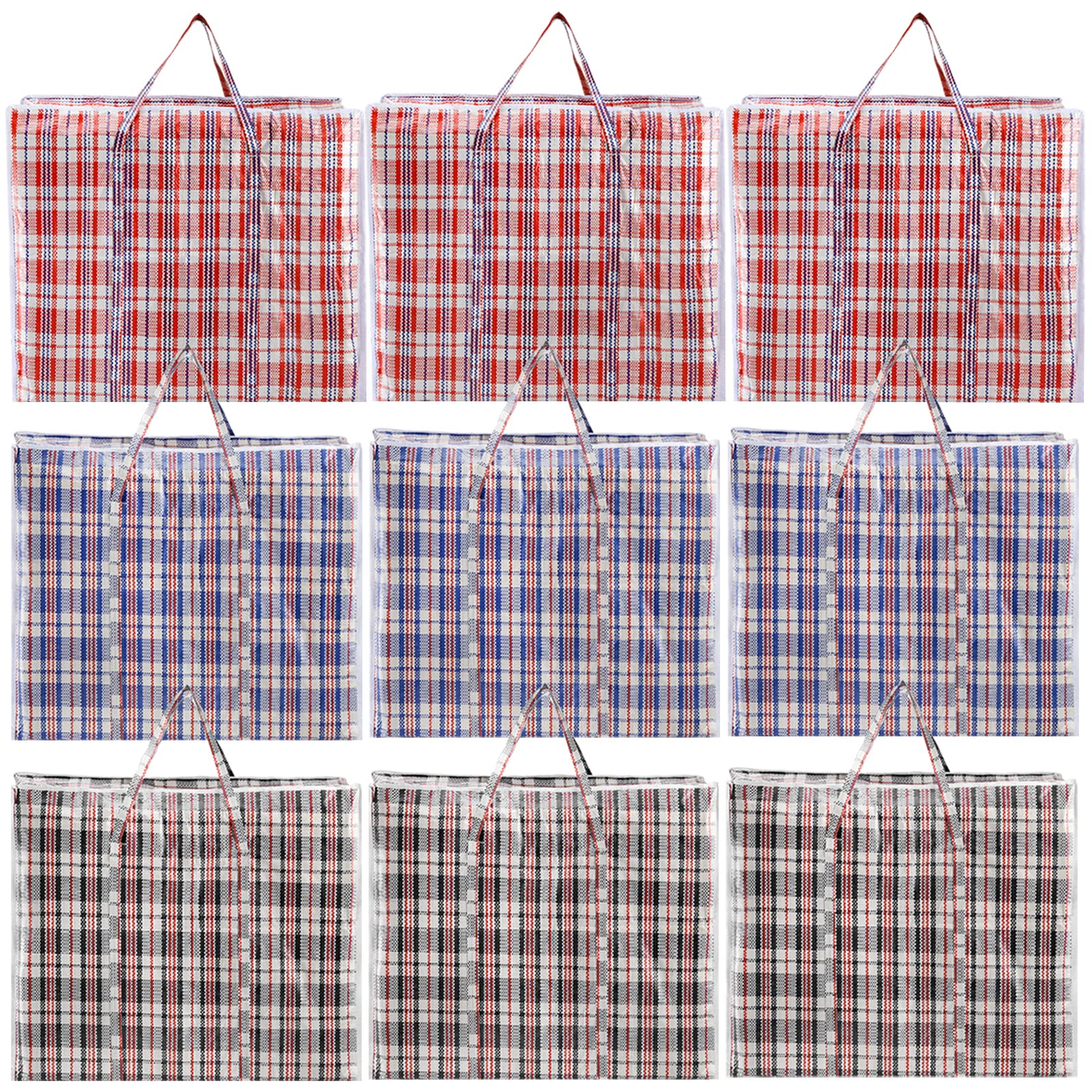 Hiceeden 9 Pack 108L Checkered Moving Storage Bags, Extra Large Travel Plaid Bag Alternative To Moving Boxes, Dorm Laundry Tote